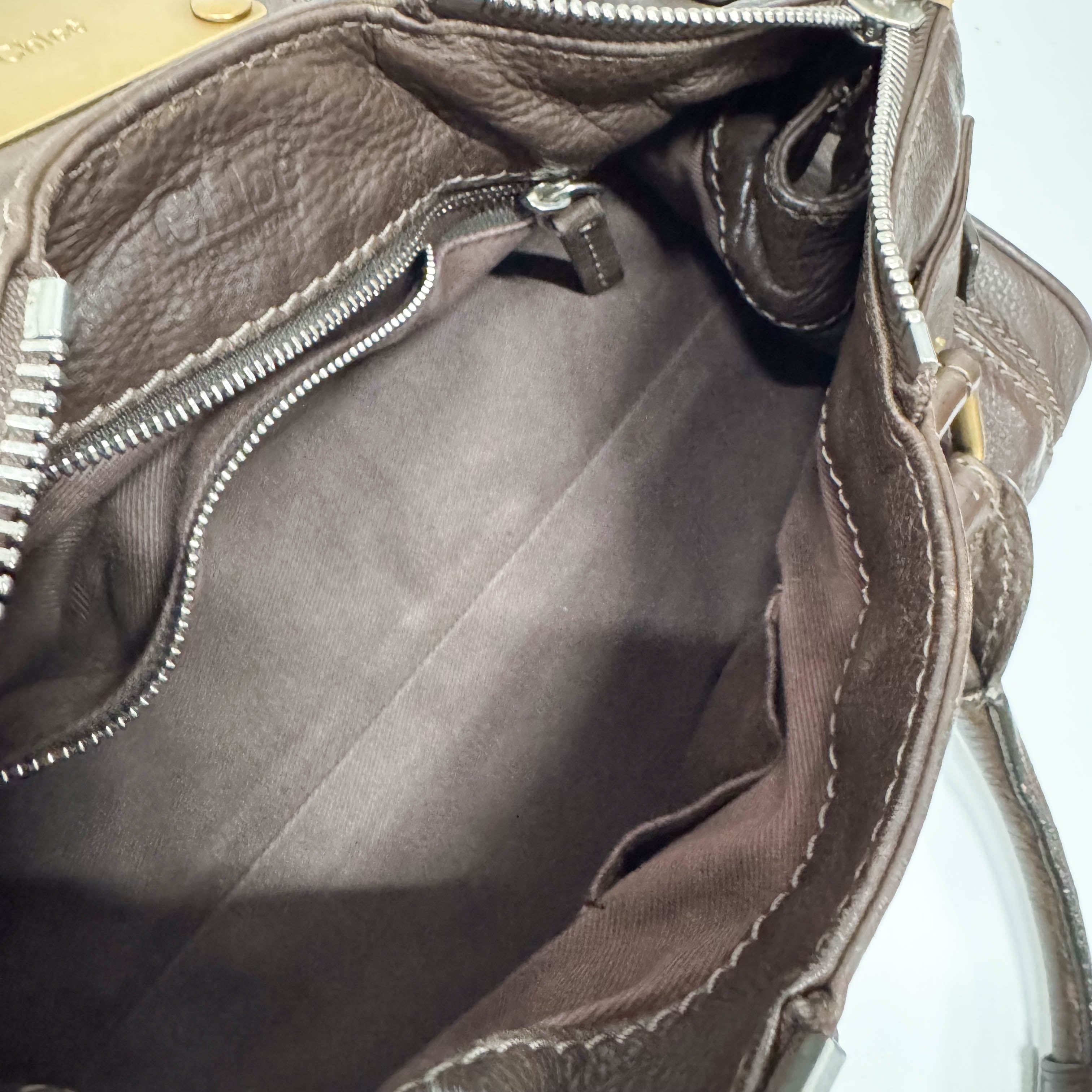 Paddington Brown Calfskin Leather Shoulder Bag