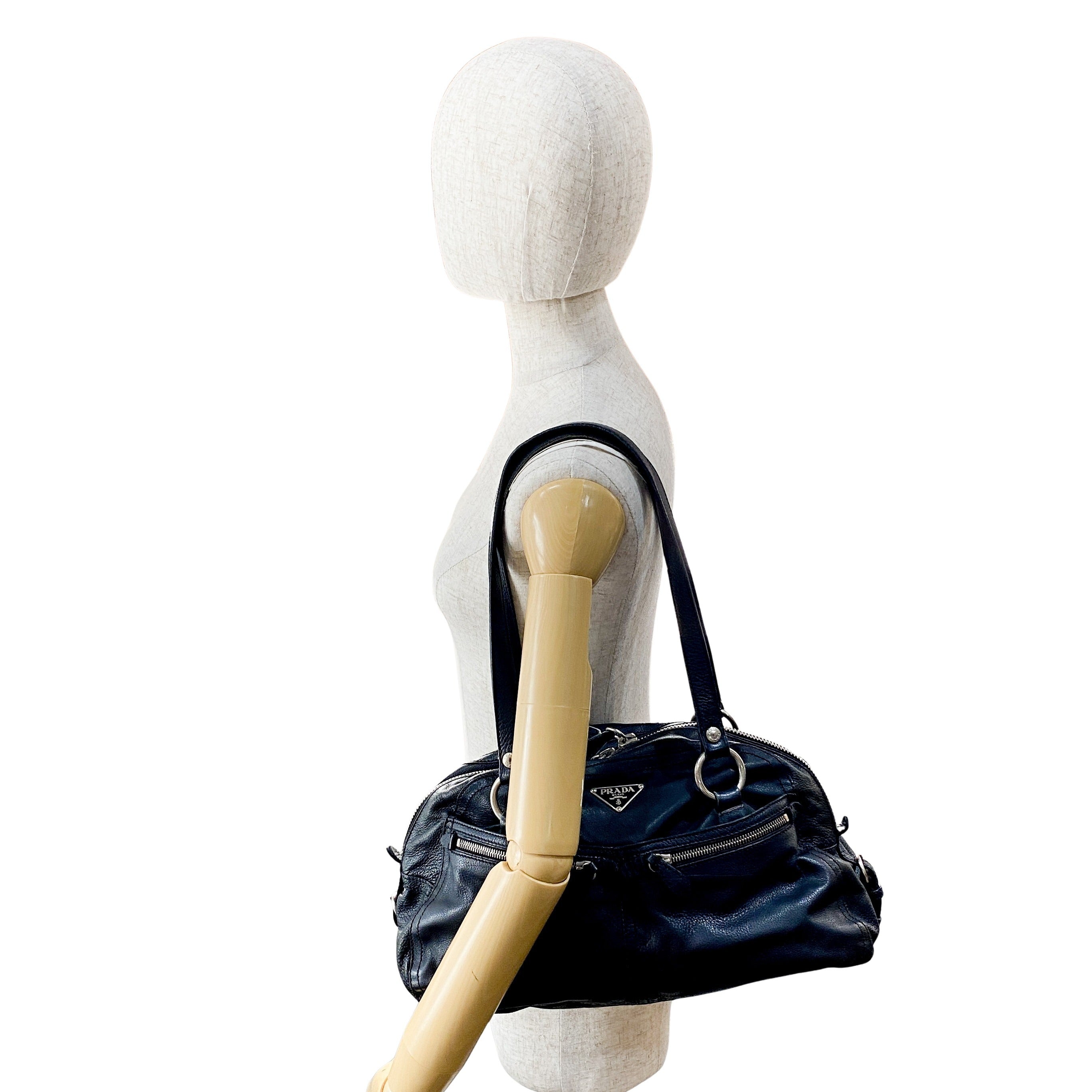 Black Leather Shoulder Bag