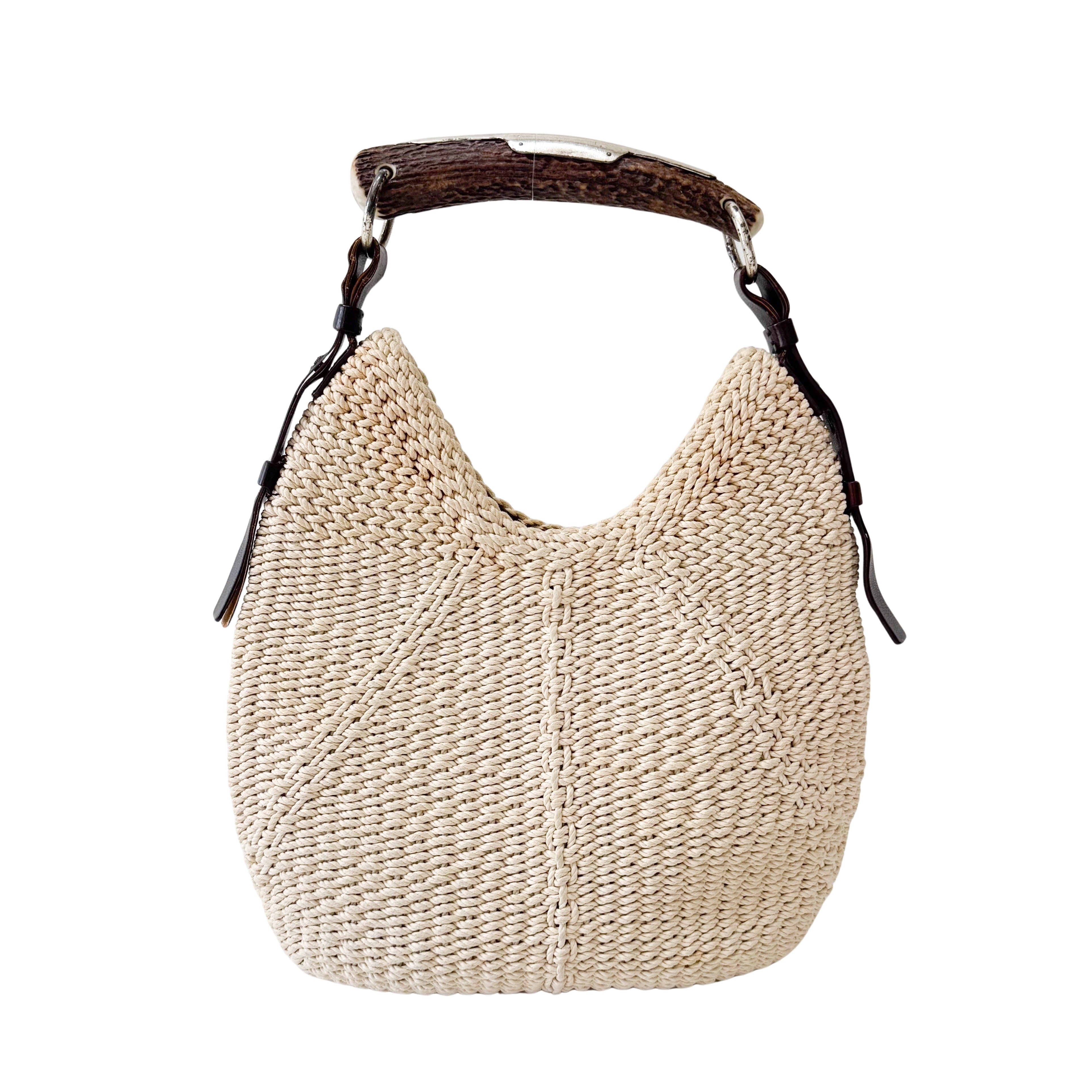 Mombasa Beige Raffia Shoulder Bag