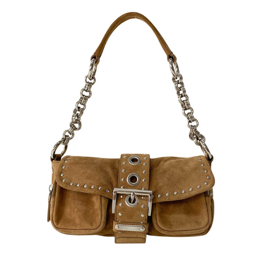 Brown Suede Shoulder Bag