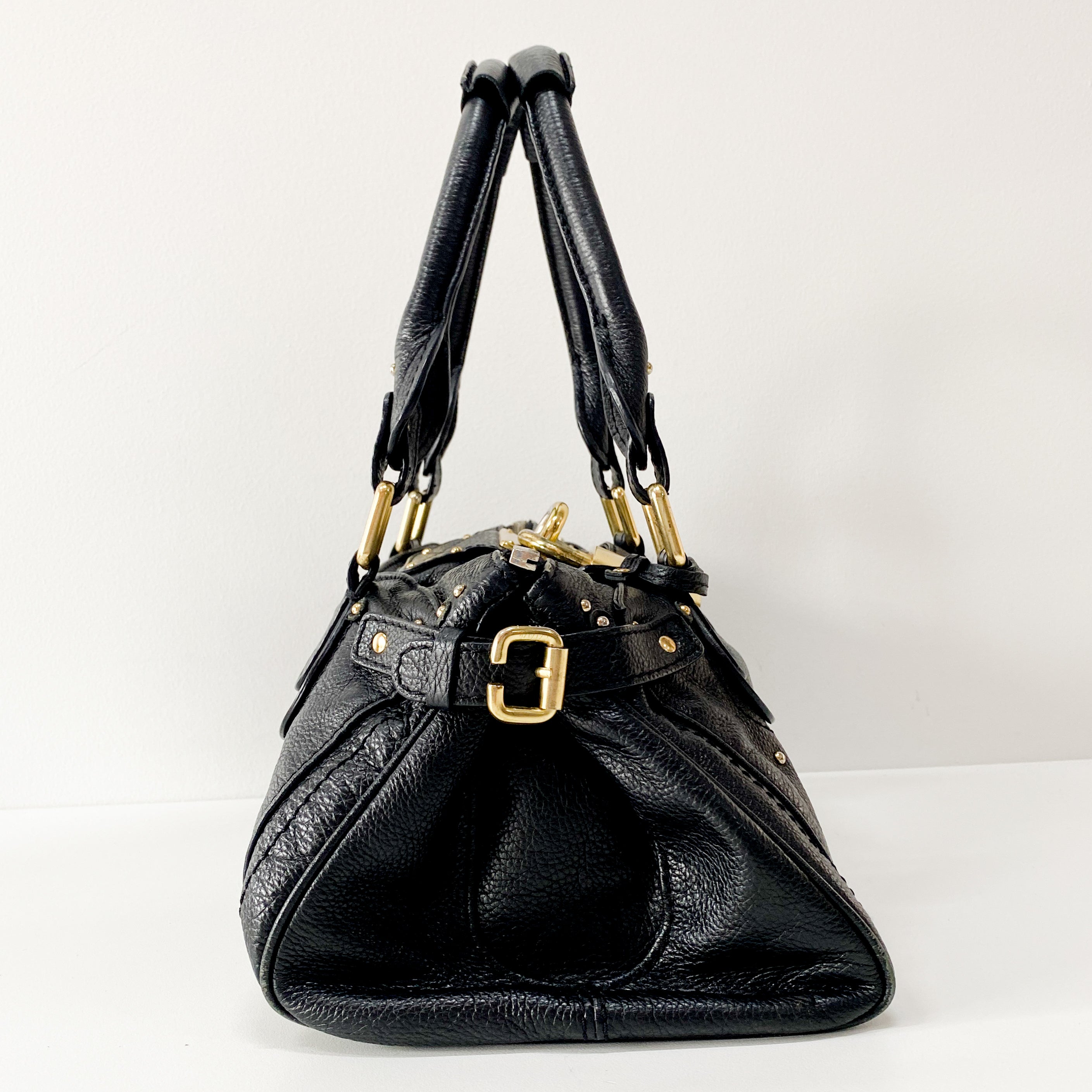 Paddington Black Leather Shoulder Bag