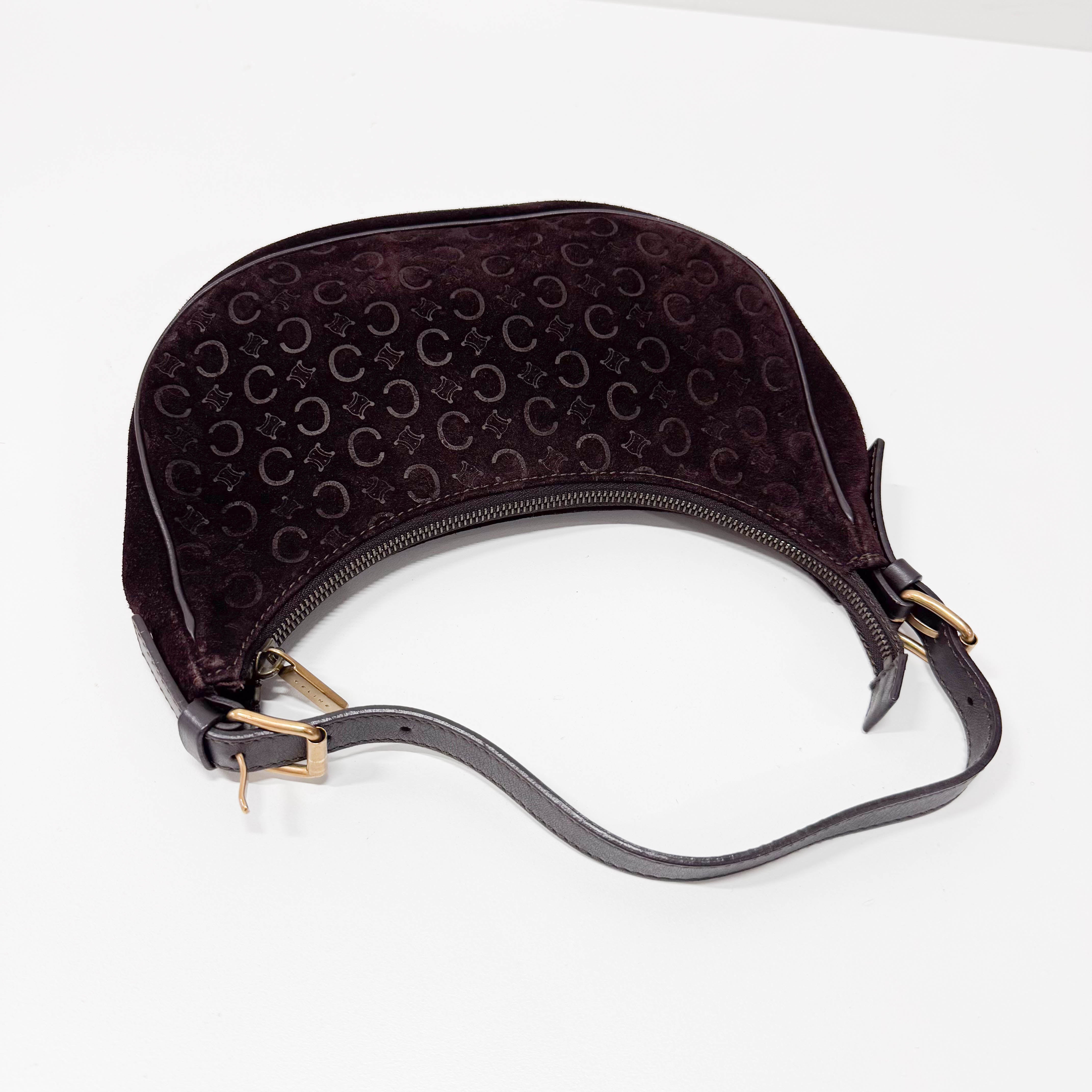 C Macadam Brown Suede Shoulder Bag