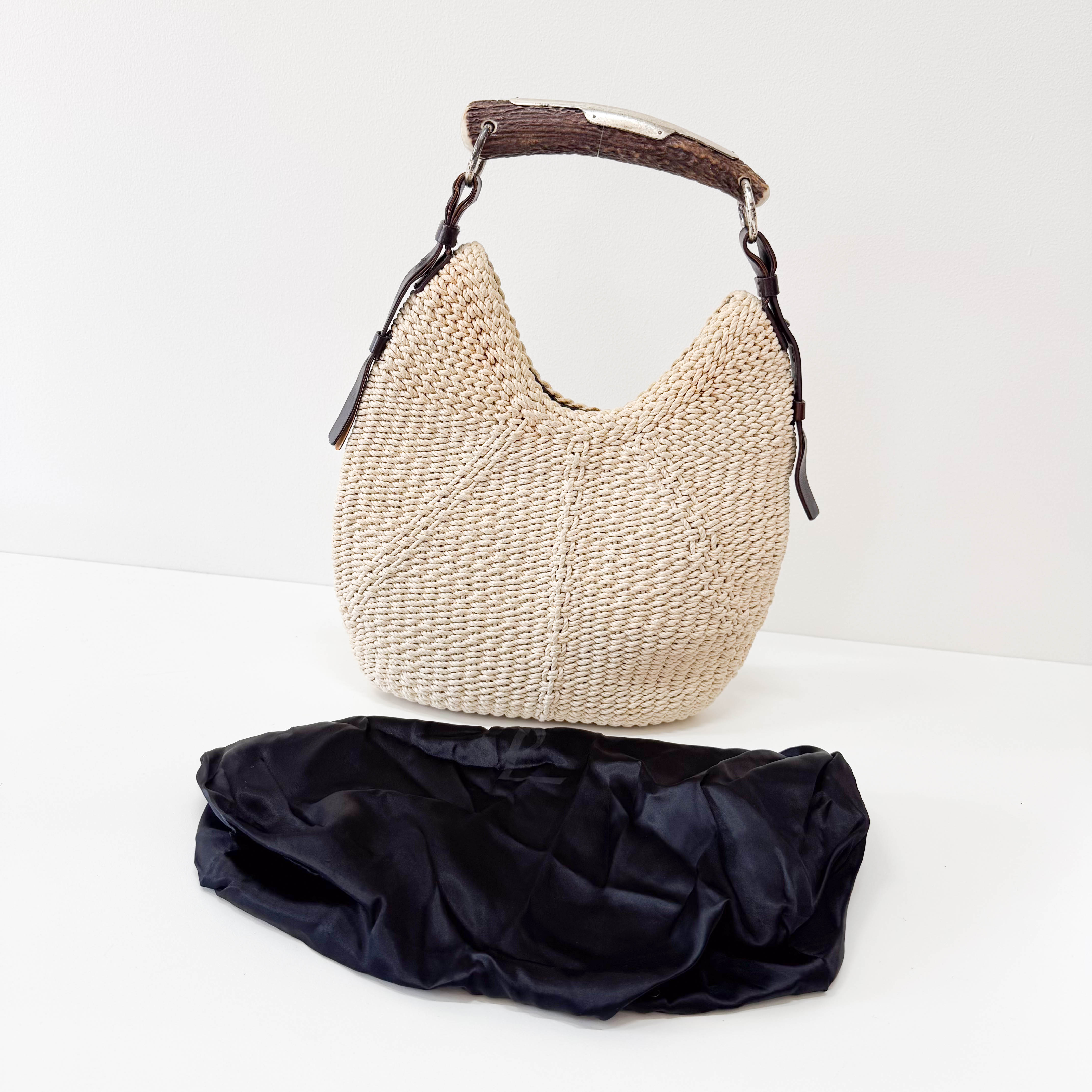 Mombasa Beige Raffia Shoulder Bag