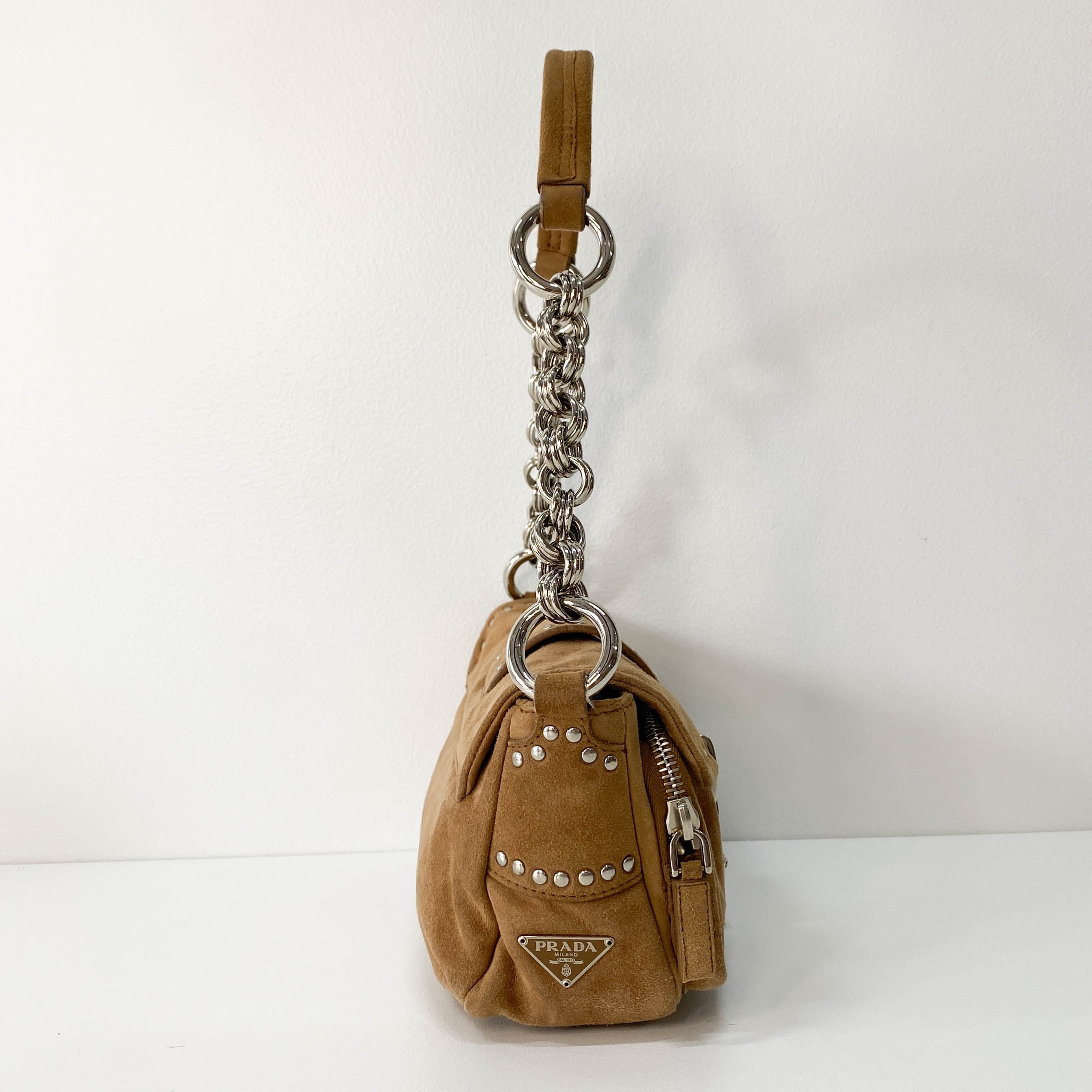 Brown Suede Shoulder Bag