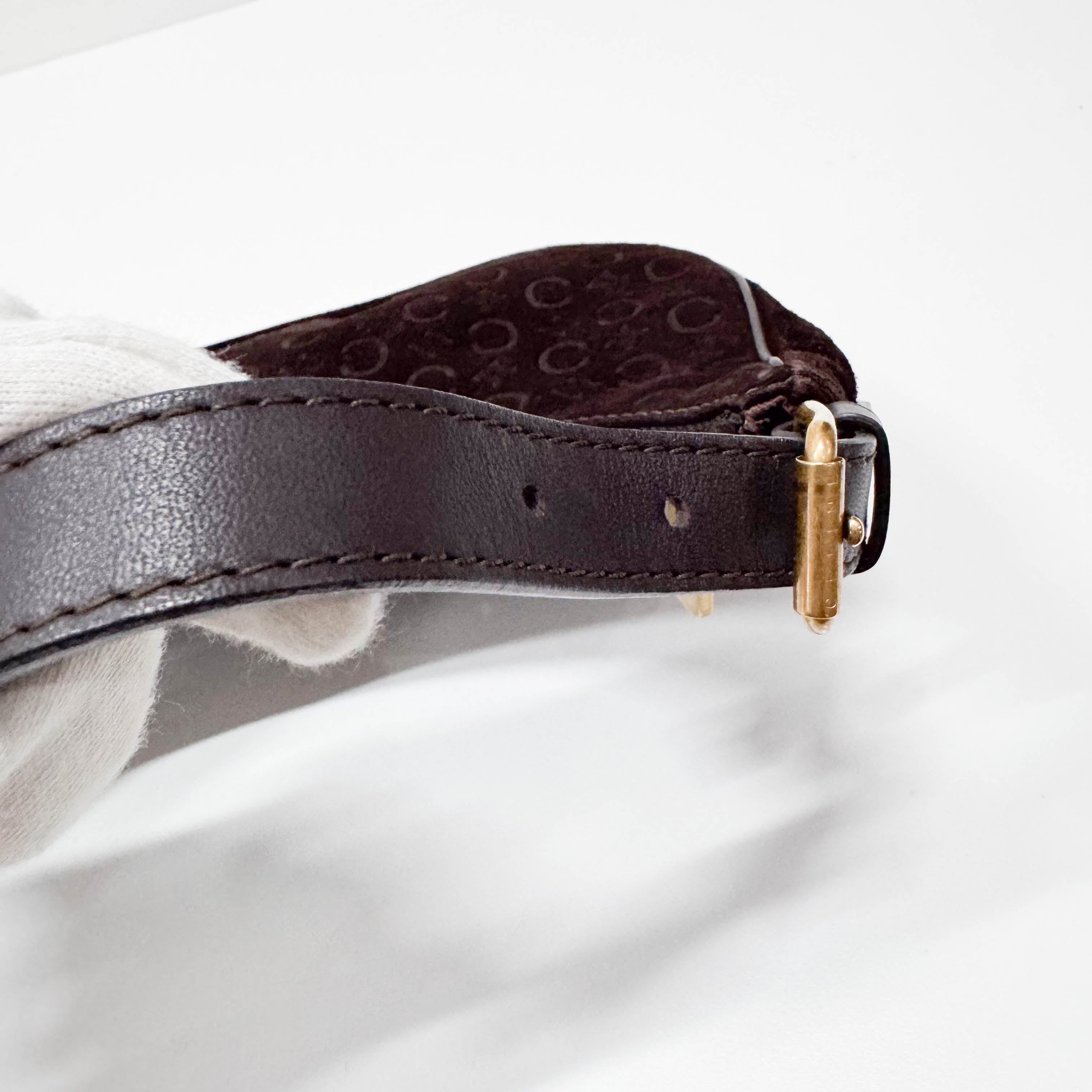 C Macadam Brown Suede Shoulder Bag