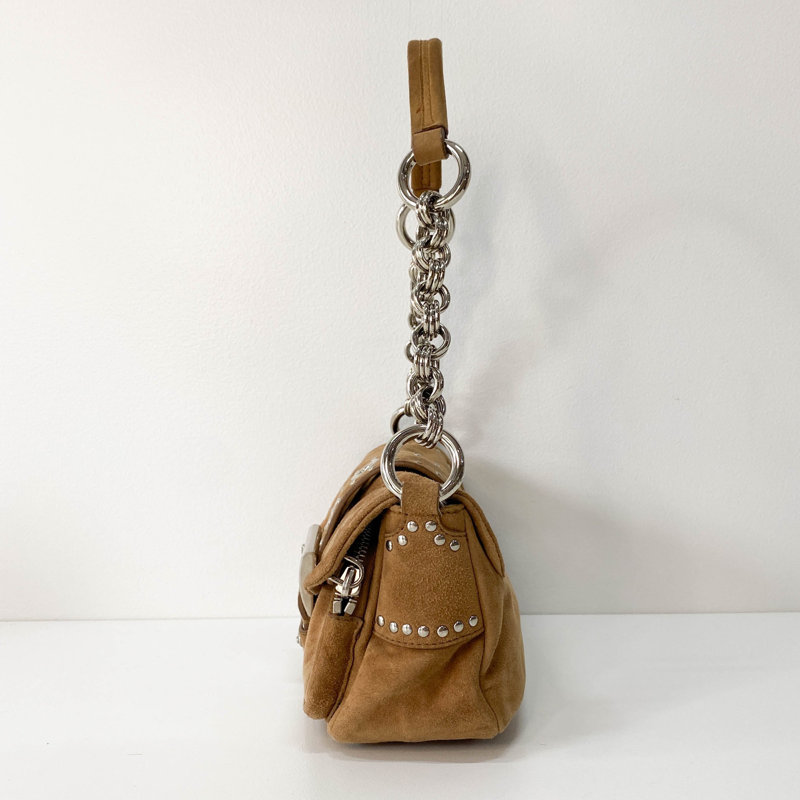 Brown Suede Shoulder Bag