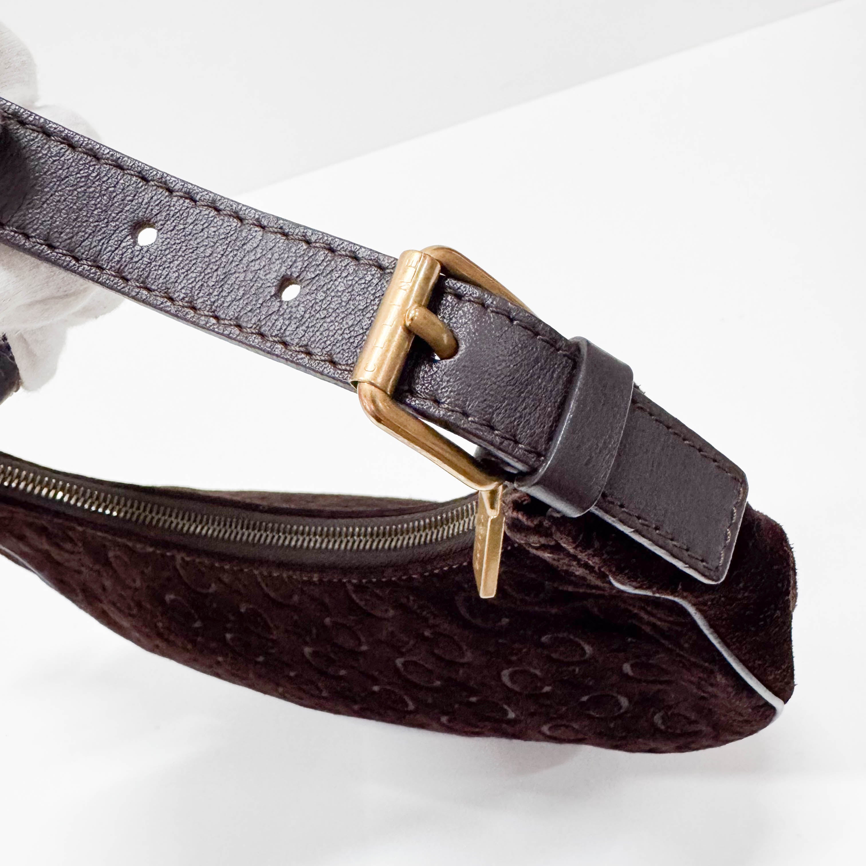 C Macadam Brown Suede Shoulder Bag