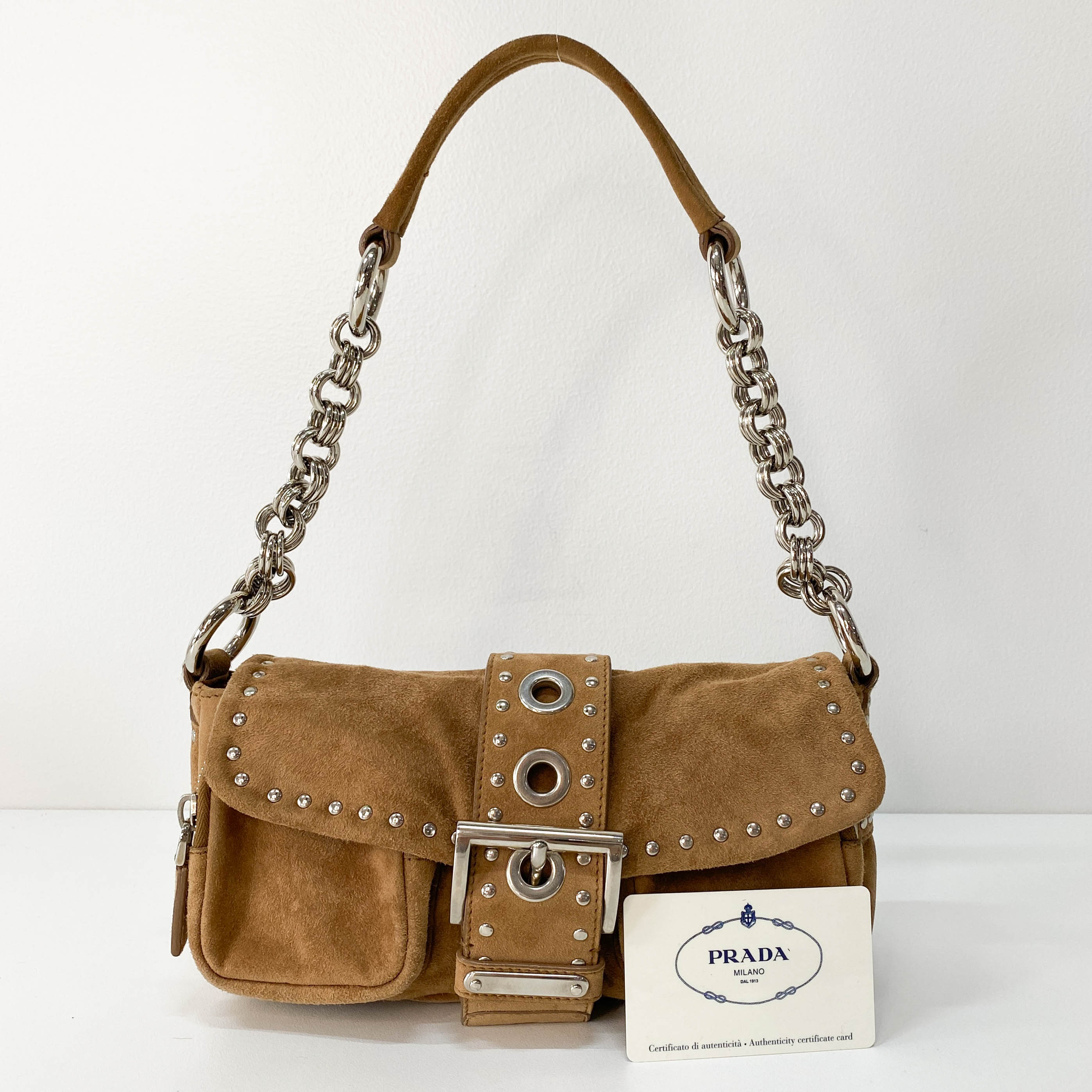 Brown Suede Shoulder Bag