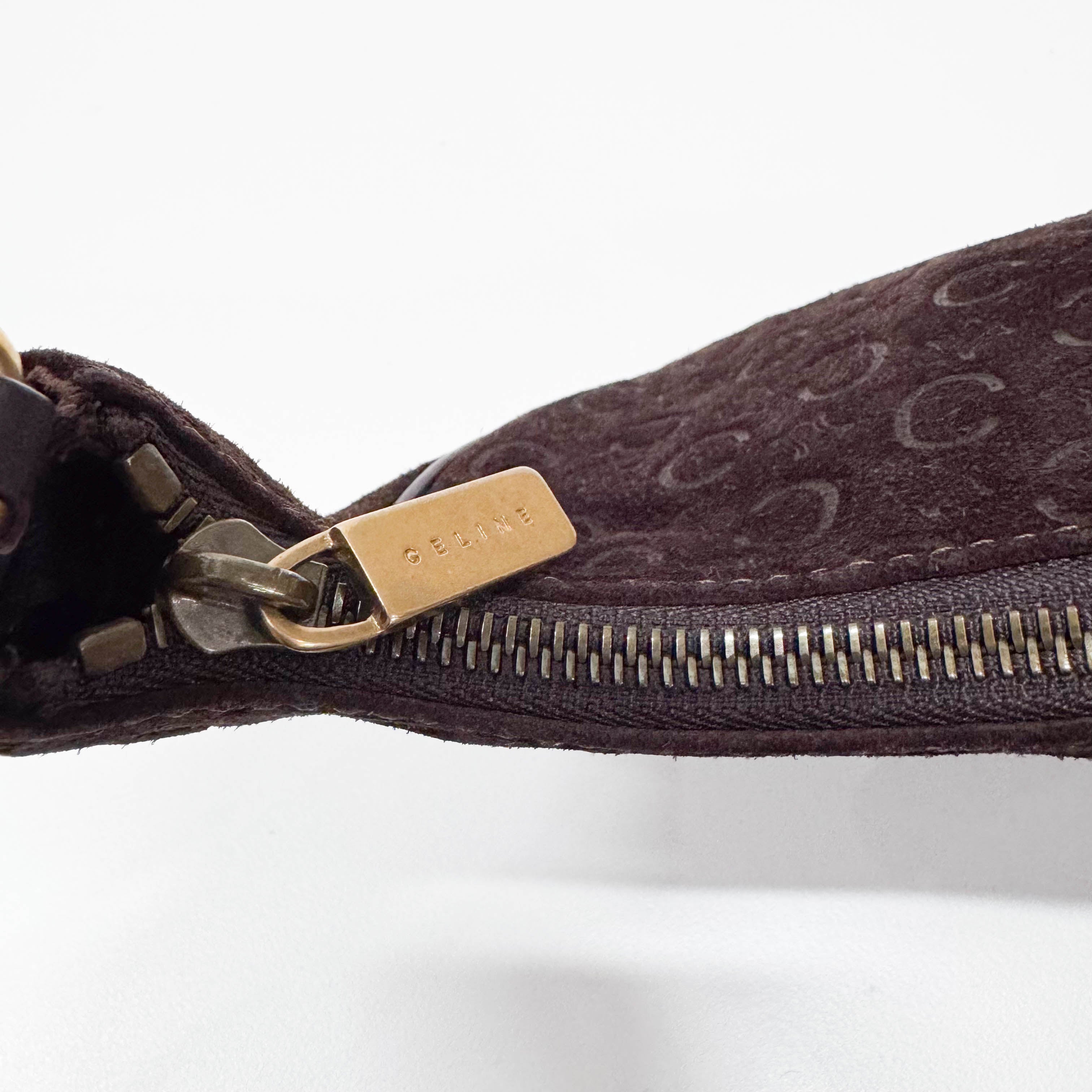 C Macadam Brown Suede Shoulder Bag