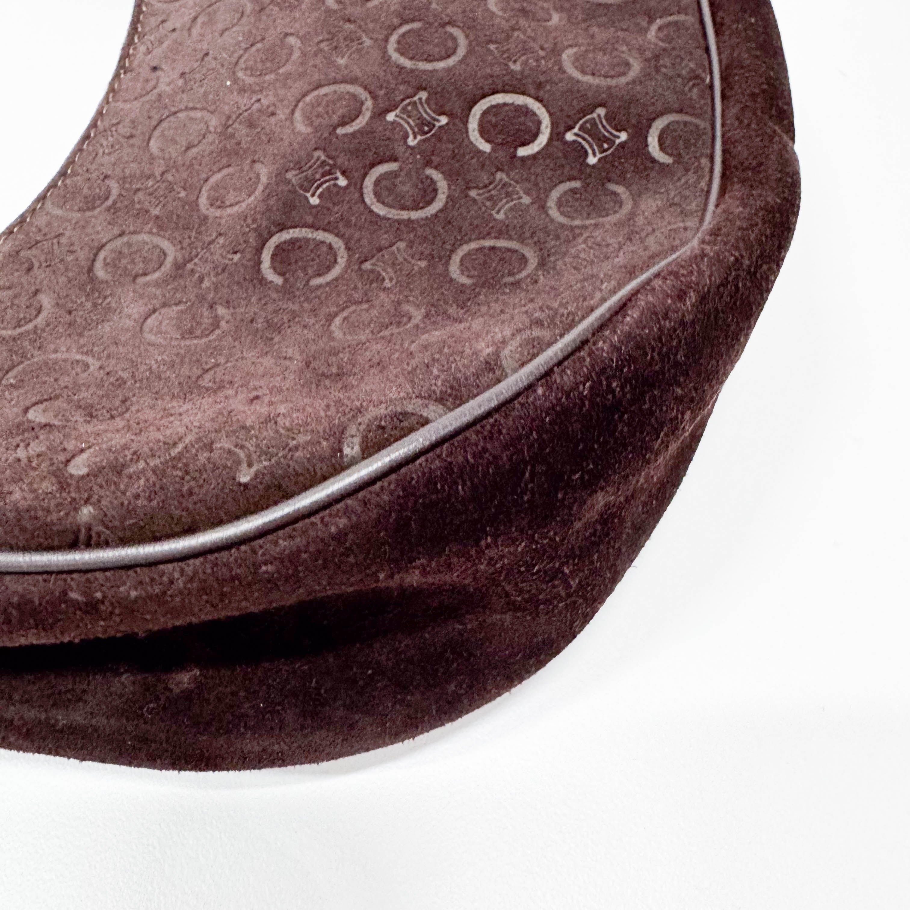 C Macadam Brown Suede Shoulder Bag