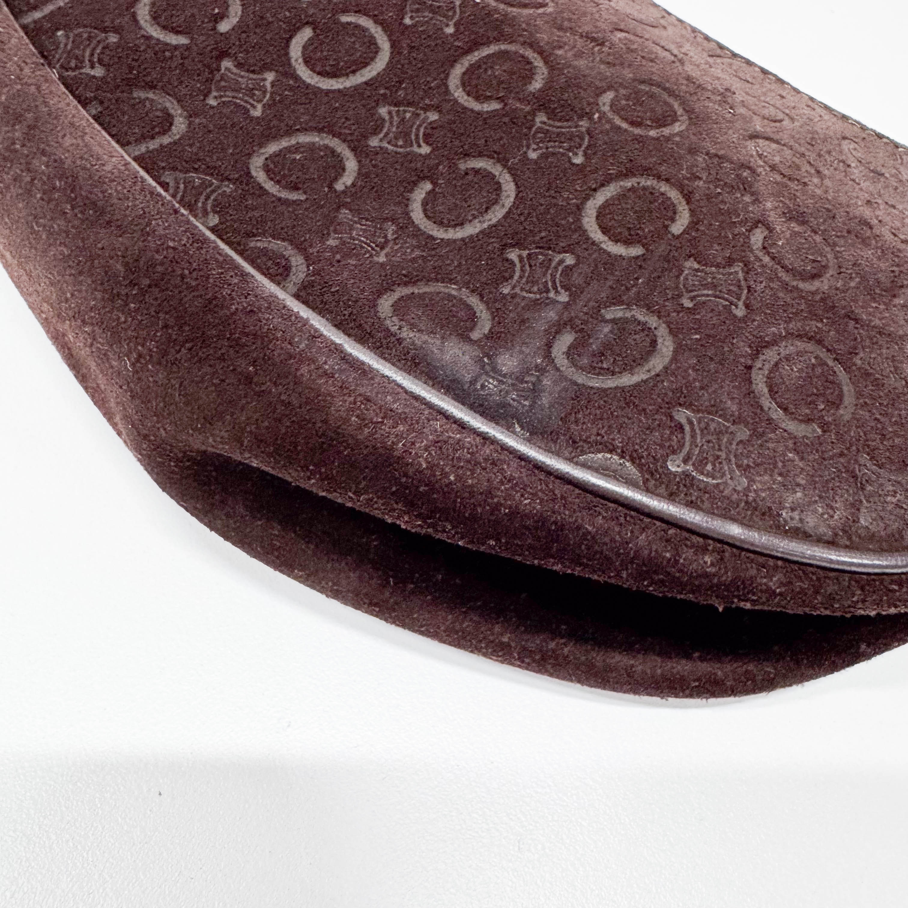 C Macadam Brown Suede Shoulder Bag