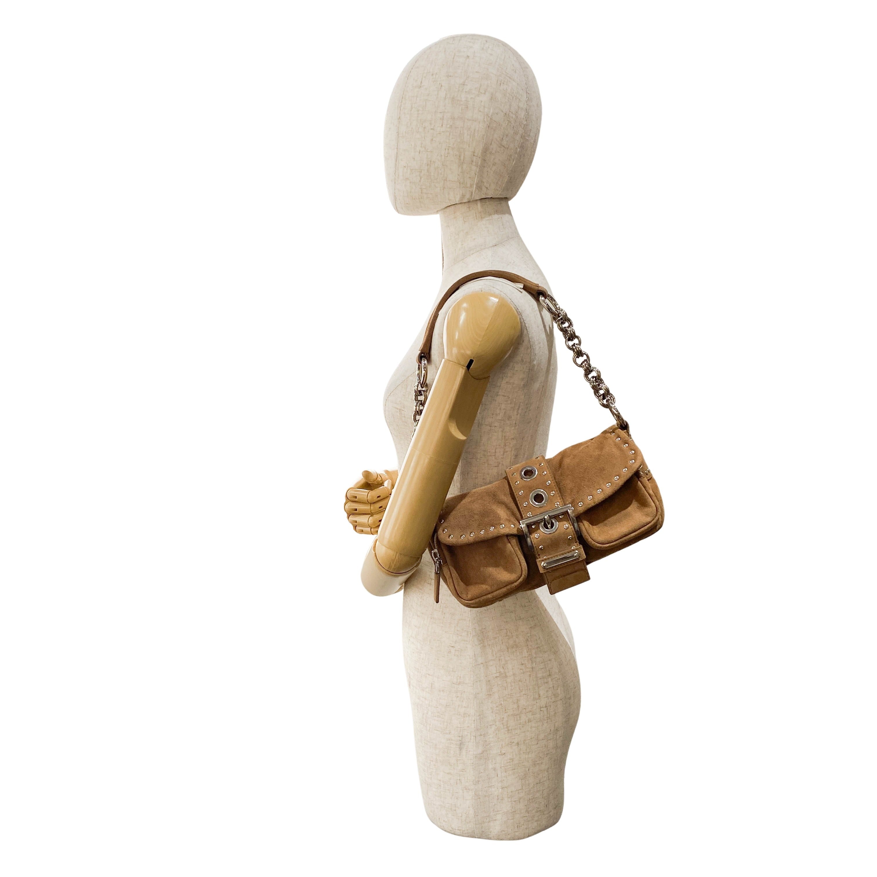 Brown Suede Shoulder Bag