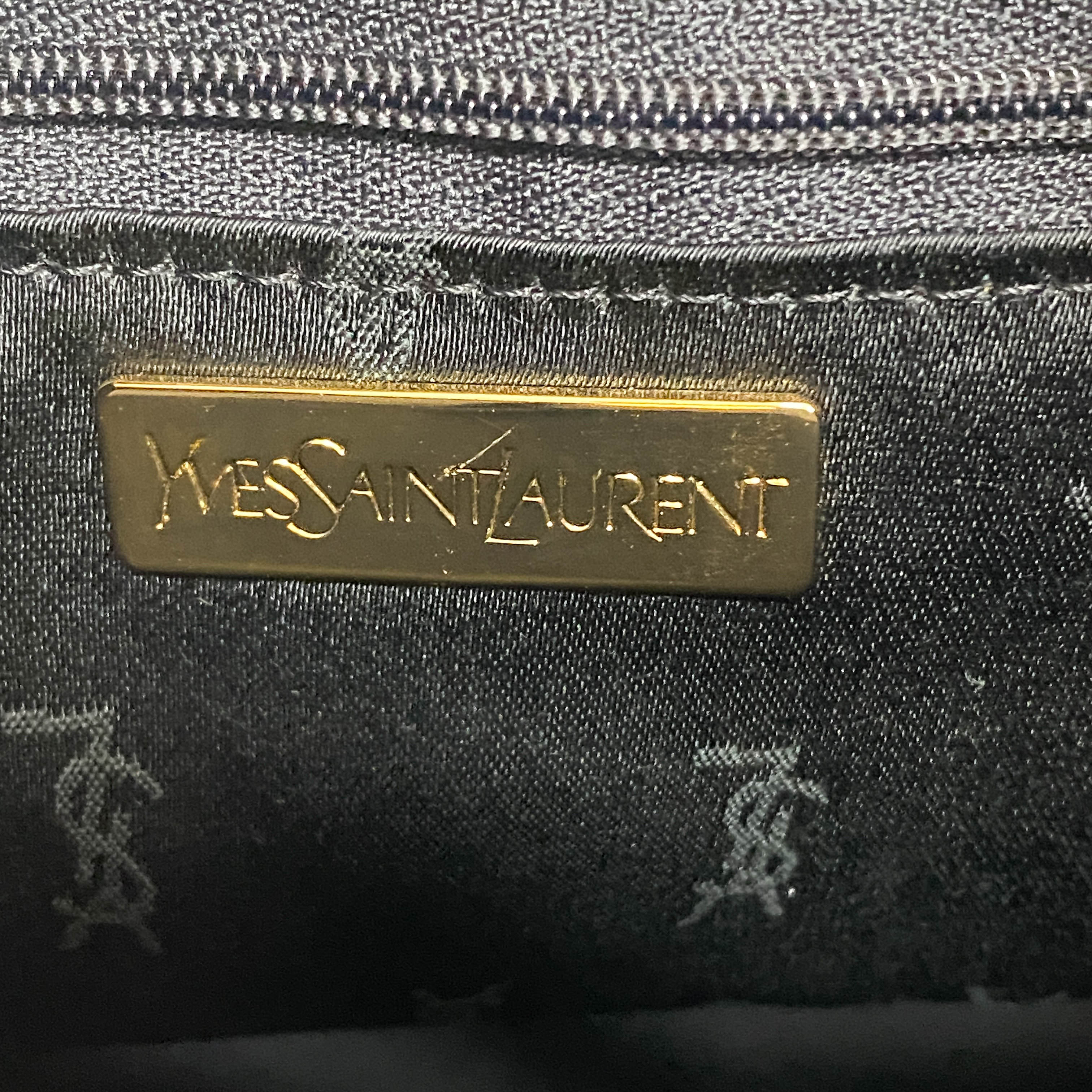 Black Croc Embossed Leather Shoulder Bag