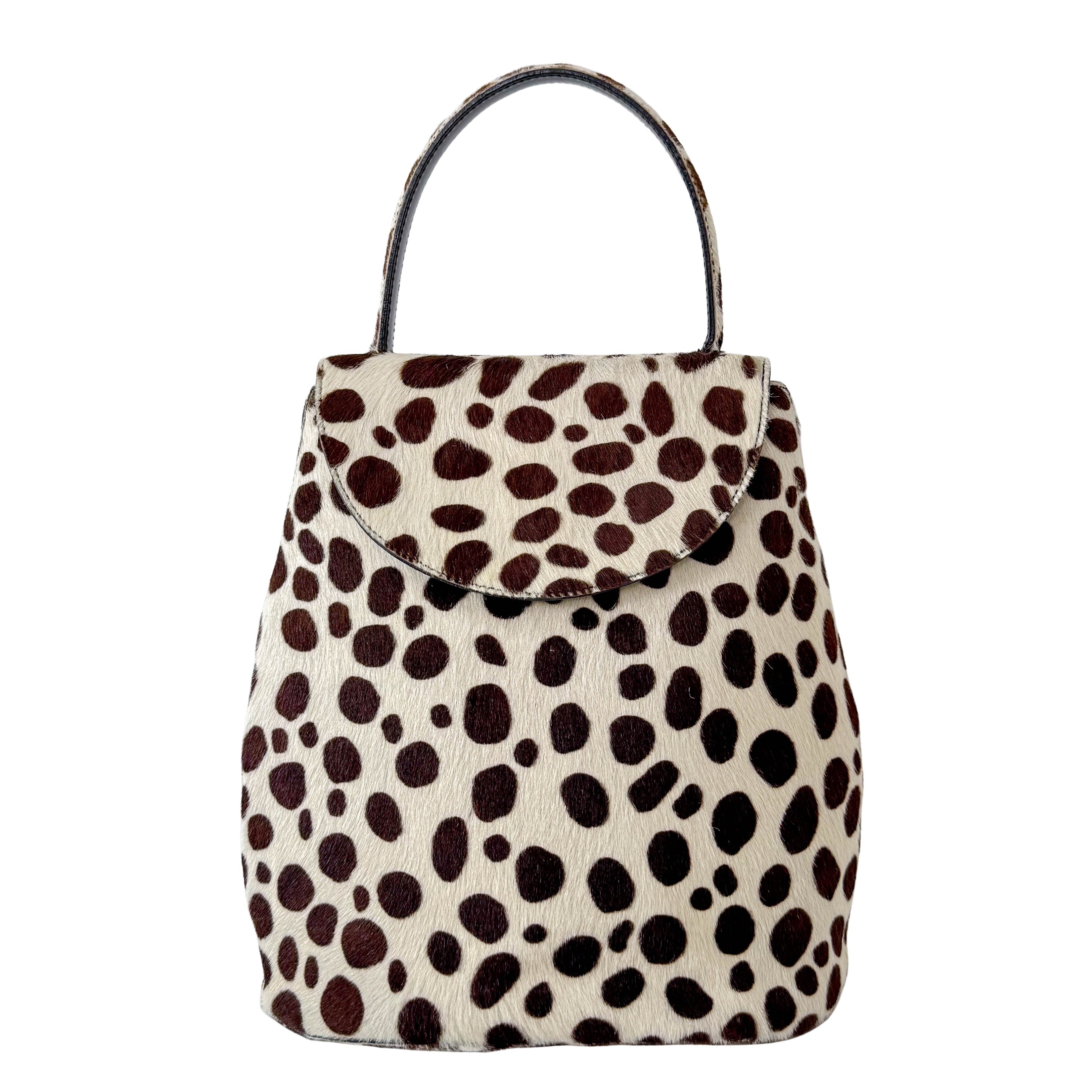 Pony Hair Dalmation print Top Handle Bag