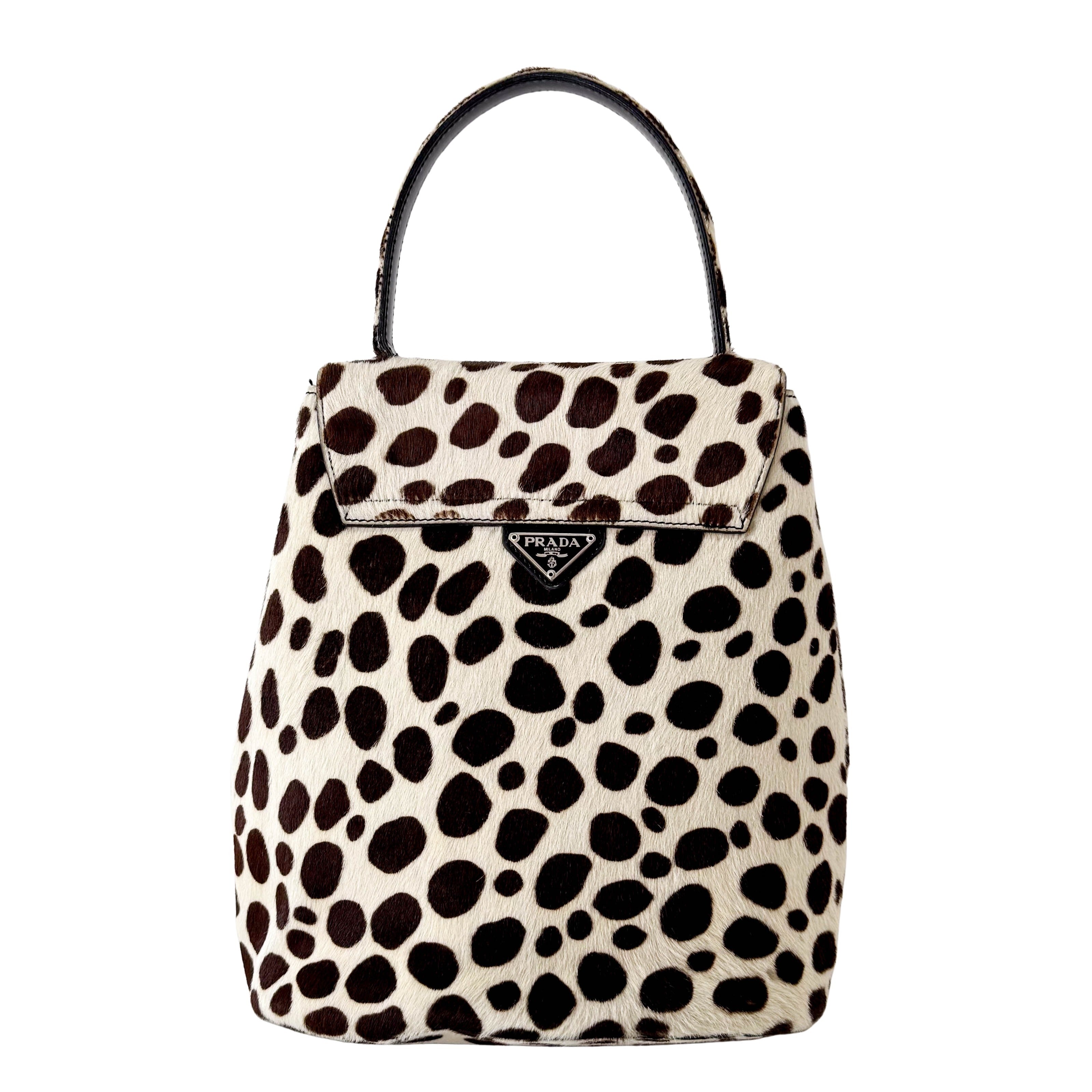 Pony Hair Dalmation print Top Handle Bag
