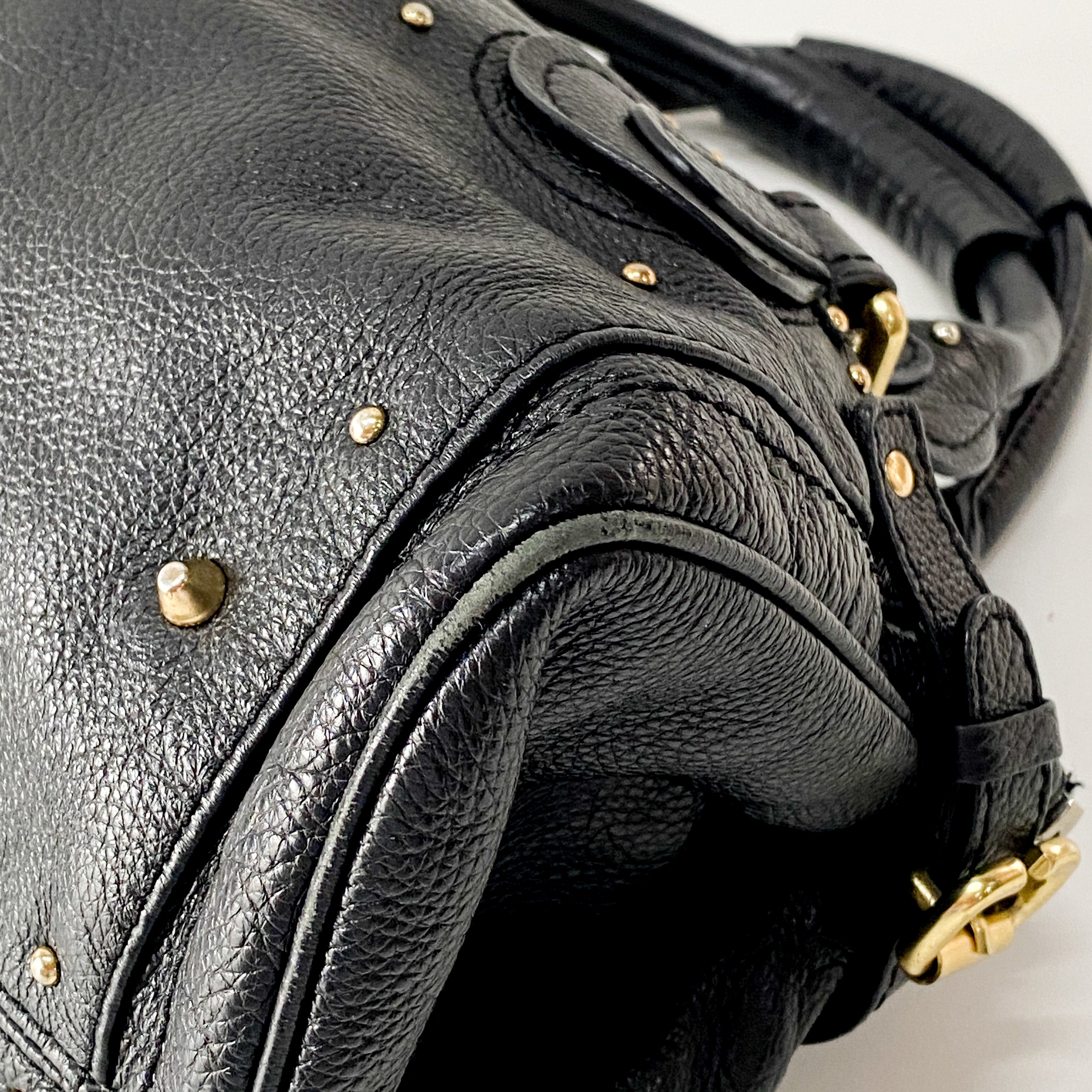 Paddington Black Leather Shoulder Bag
