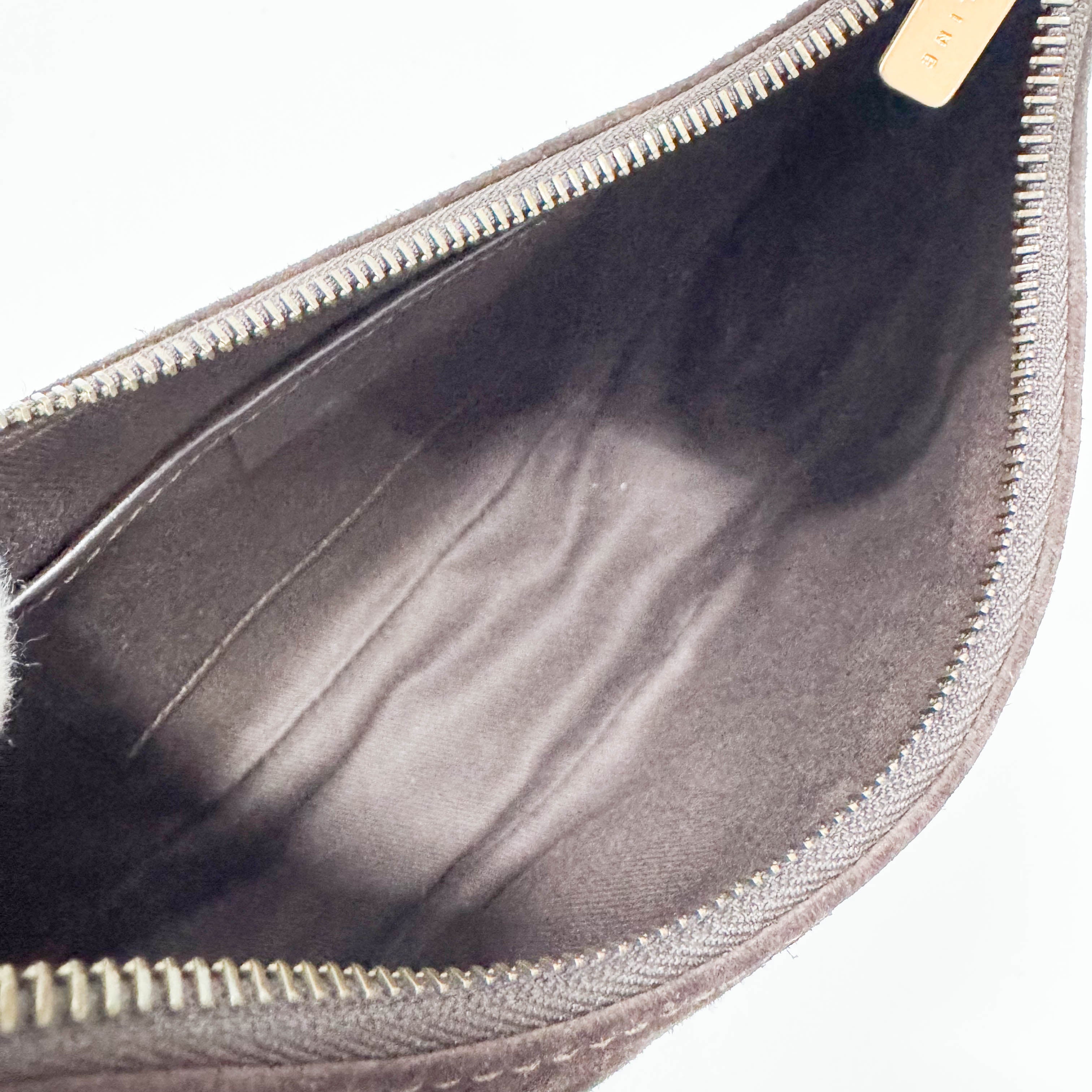 C Macadam Brown Suede Shoulder Bag