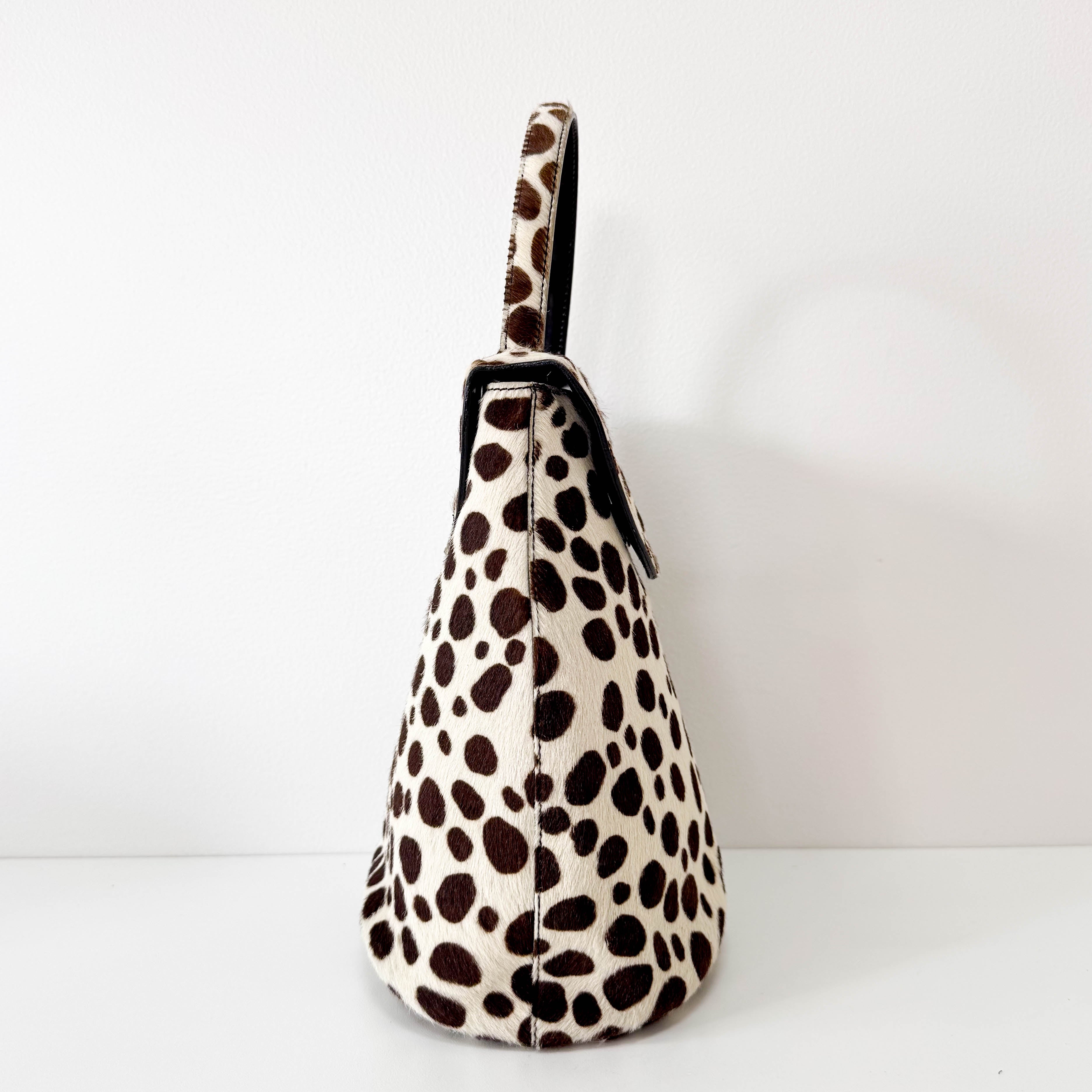 Pony Hair Dalmation print Top Handle Bag