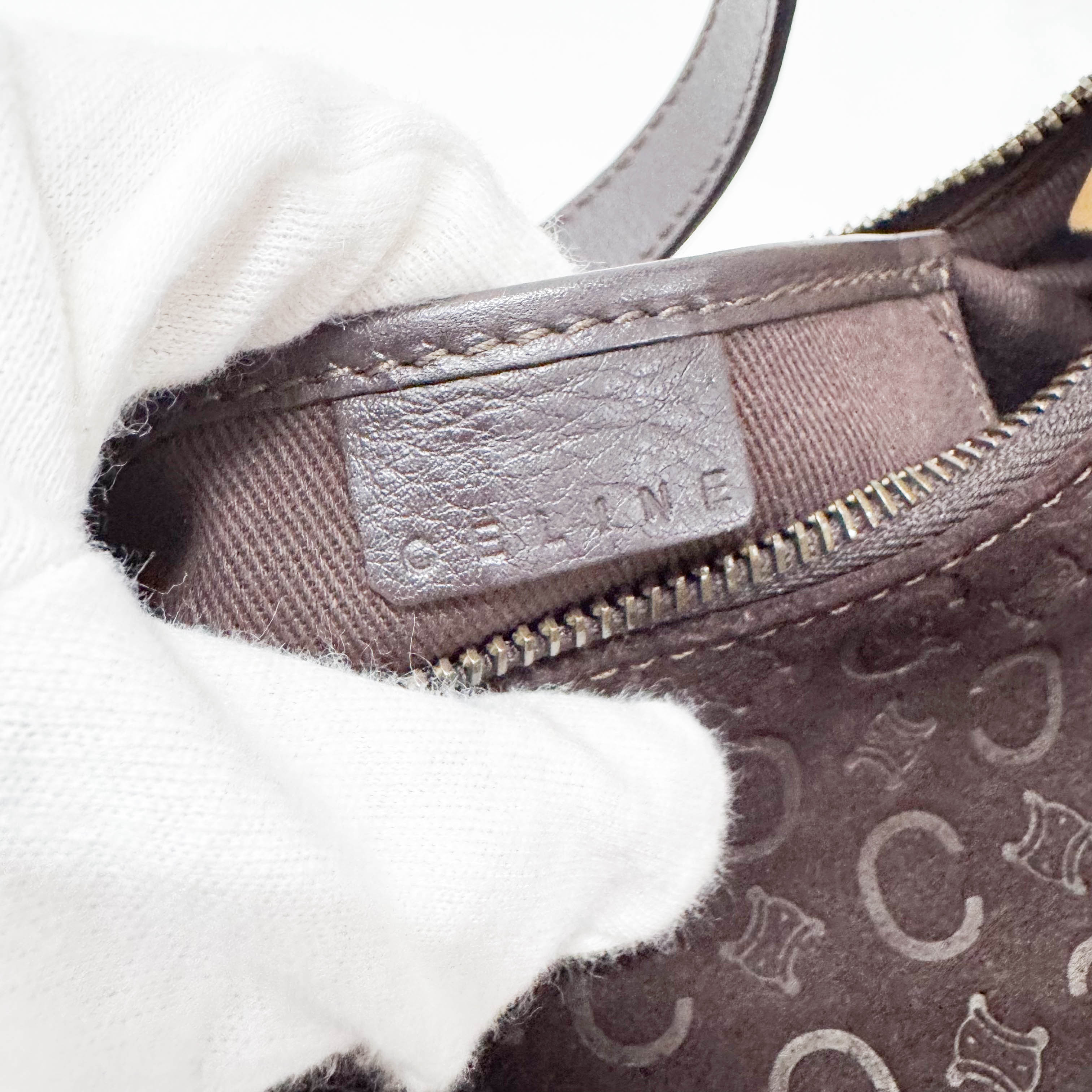 C Macadam Brown Suede Shoulder Bag