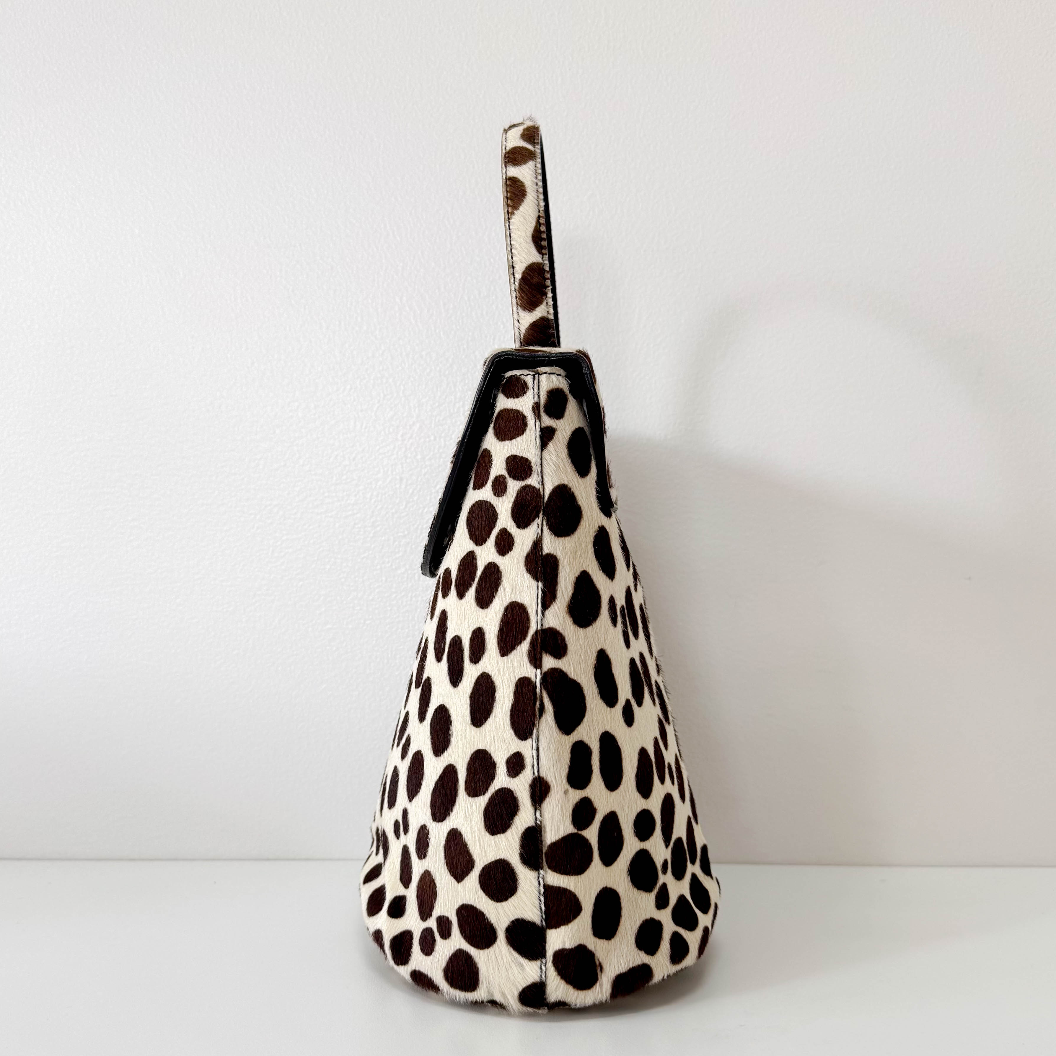 Pony Hair Dalmation print Top Handle Bag