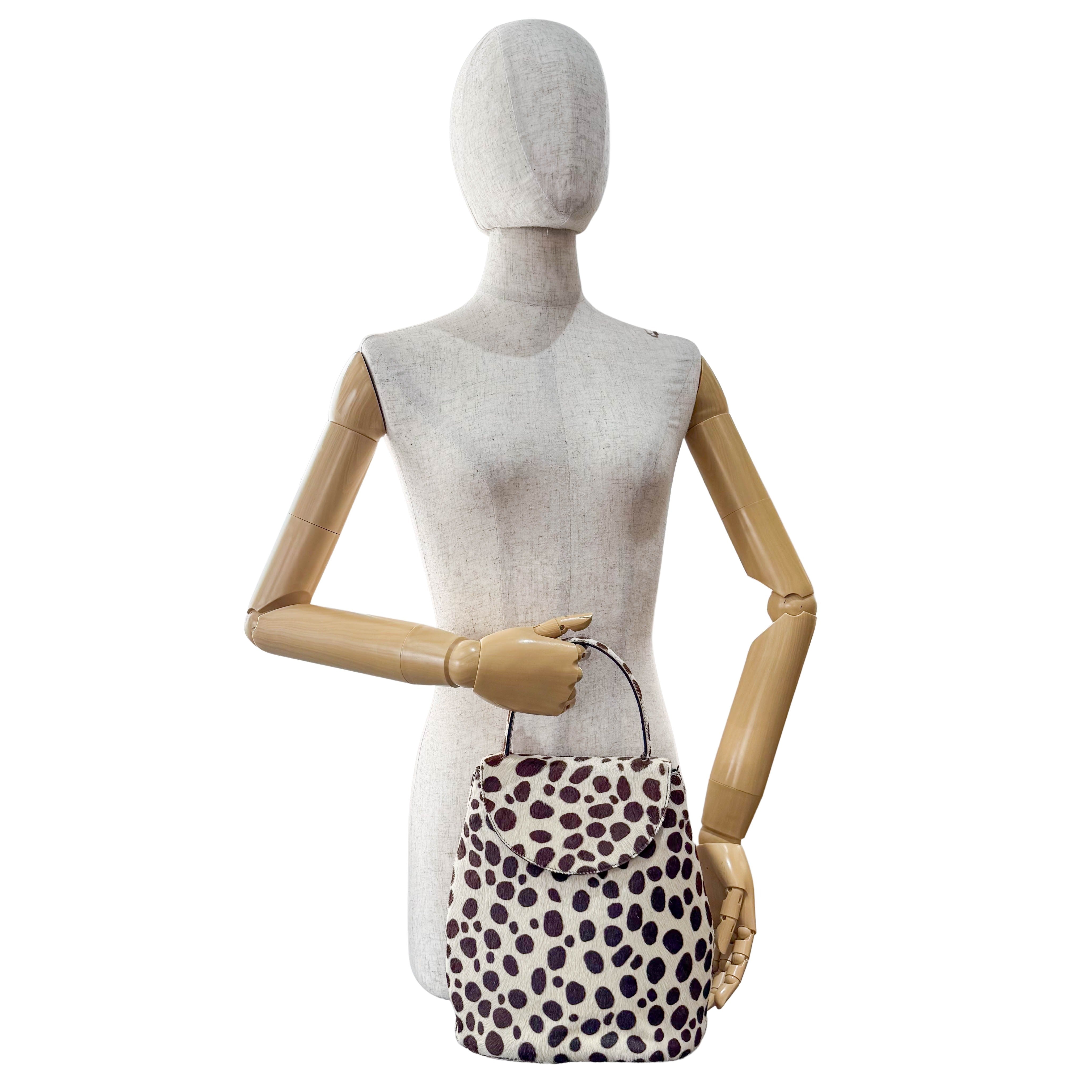 Pony Hair Dalmation print Top Handle Bag