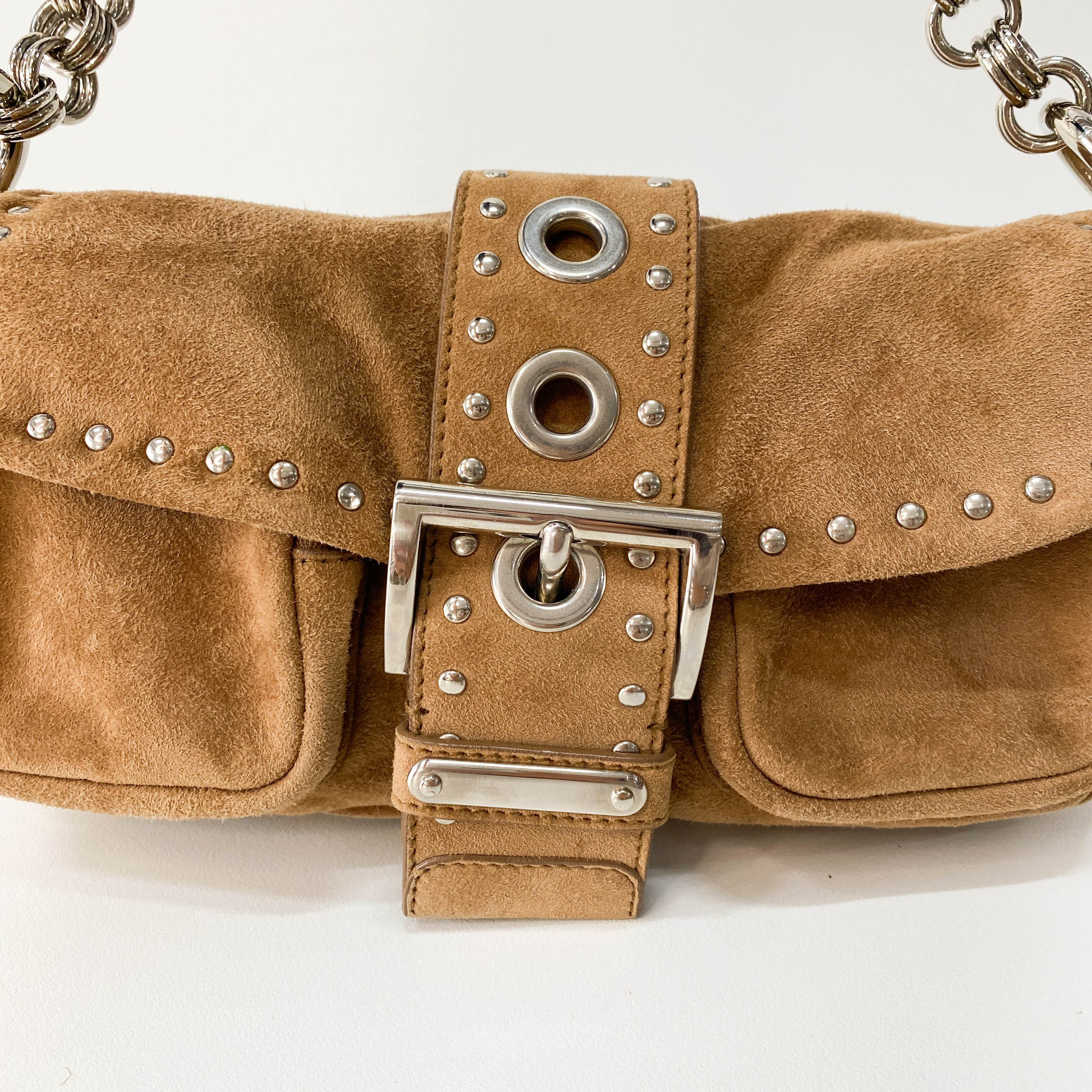 Brown Suede Shoulder Bag