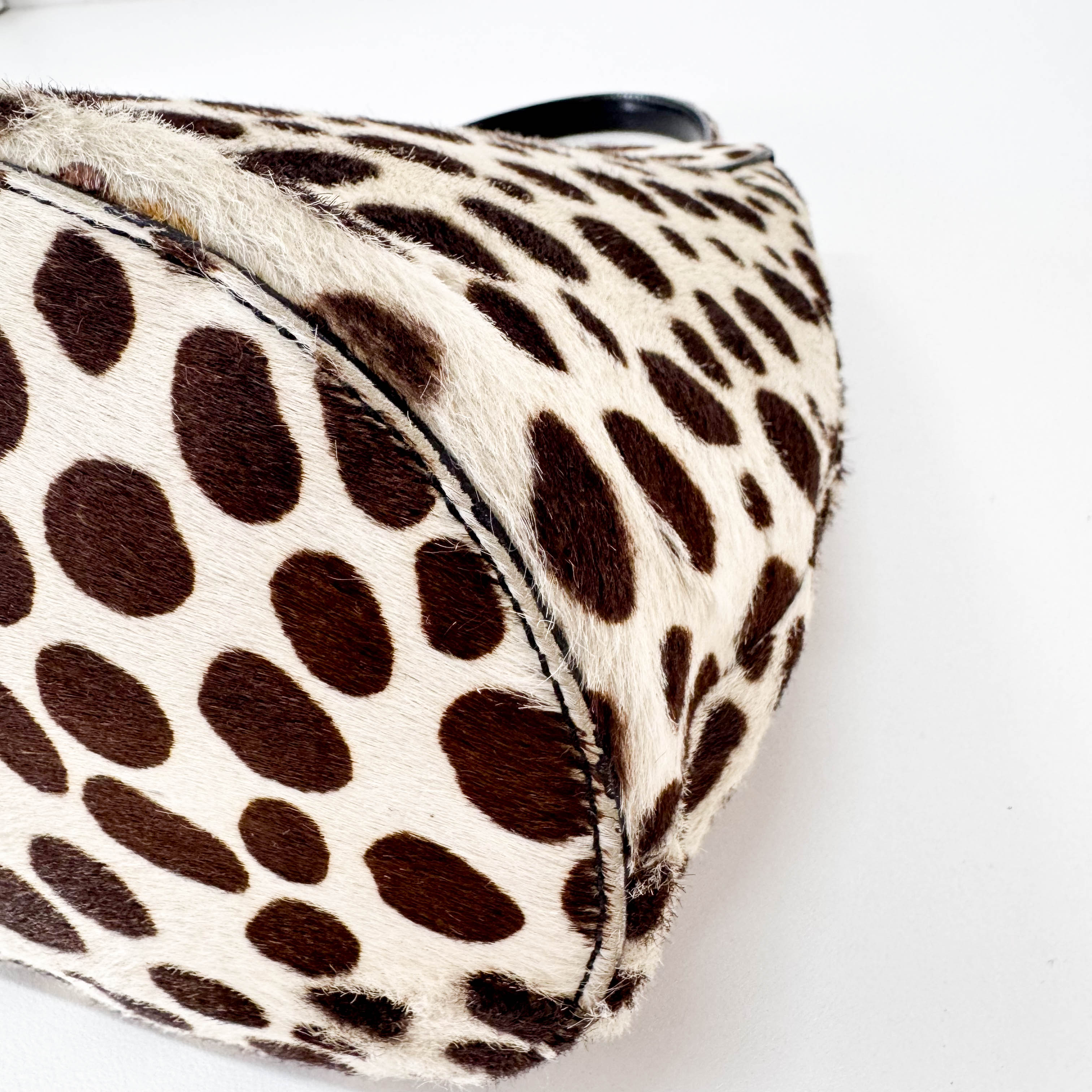 Pony Hair Dalmation print Top Handle Bag