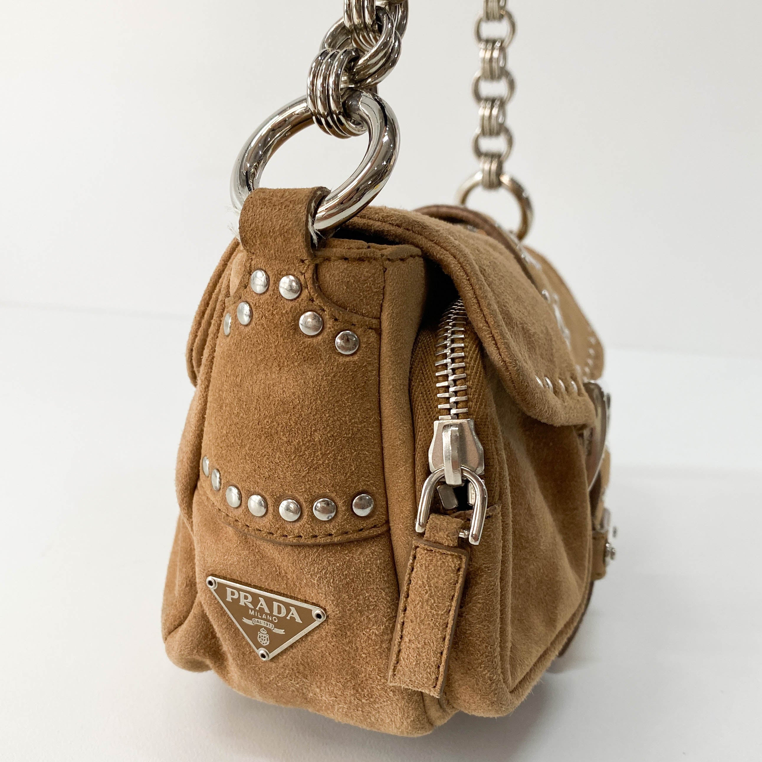 Brown Suede Shoulder Bag