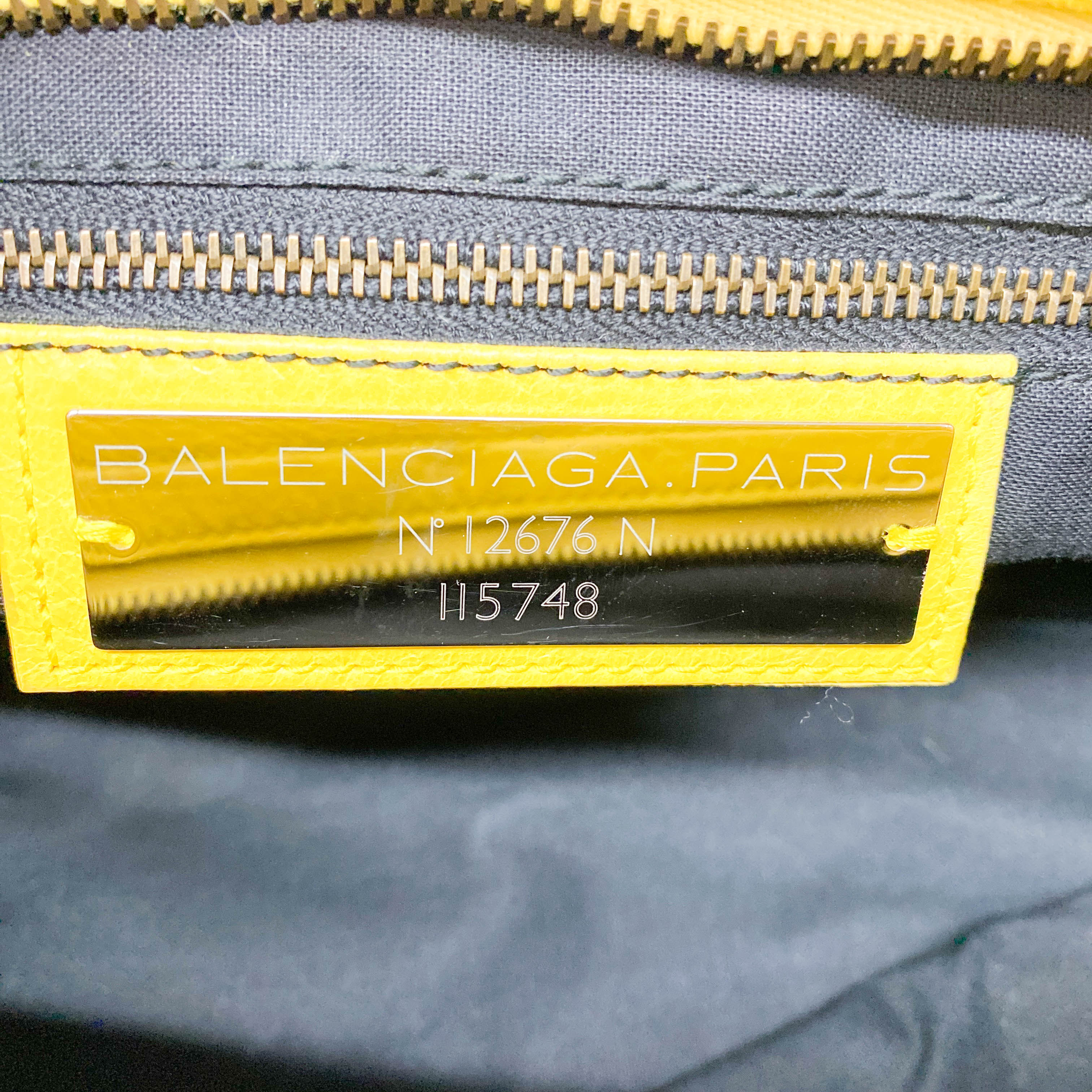 The City Yellow Calfskin Leather Two Way Bag