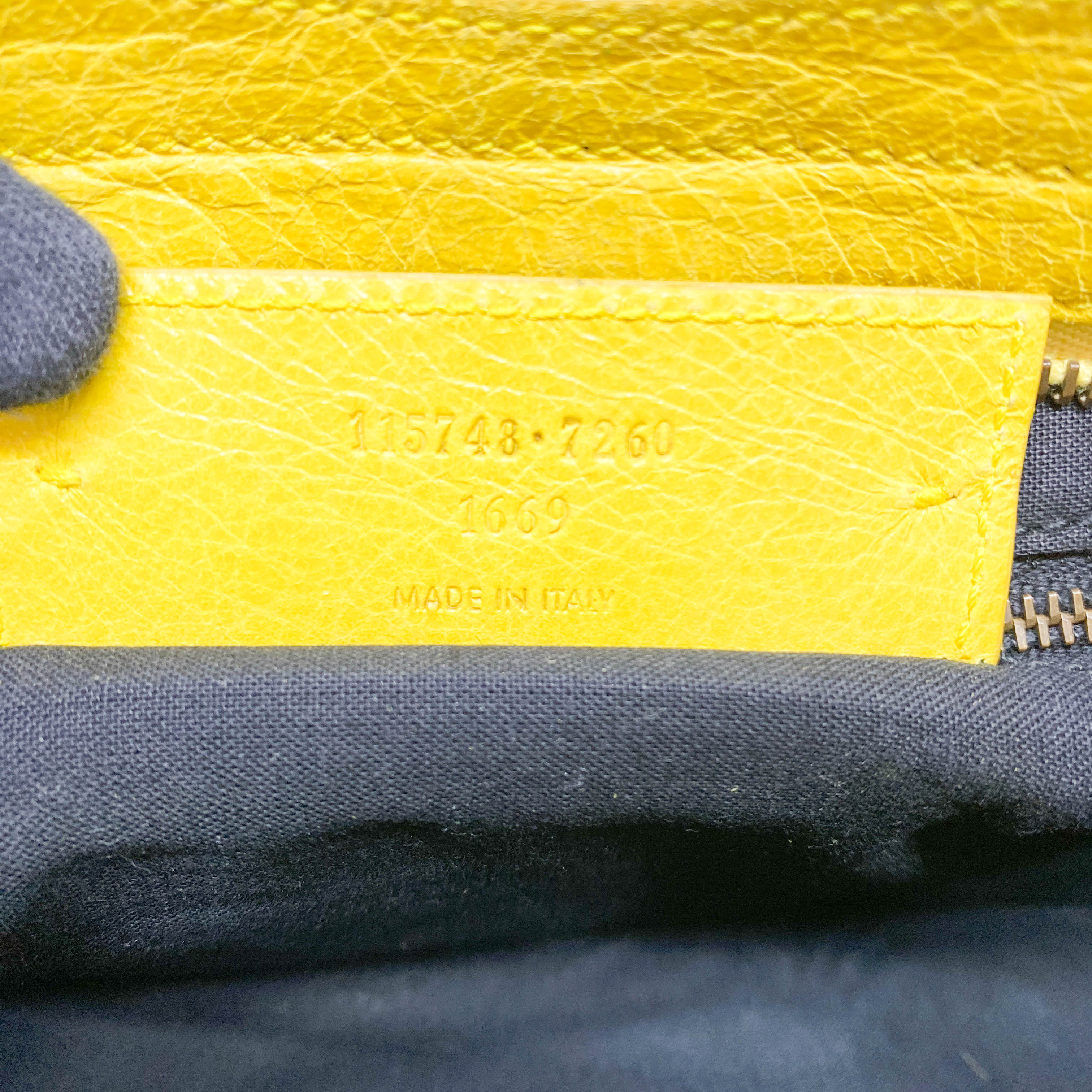 The City Yellow Calfskin Leather Two Way Bag