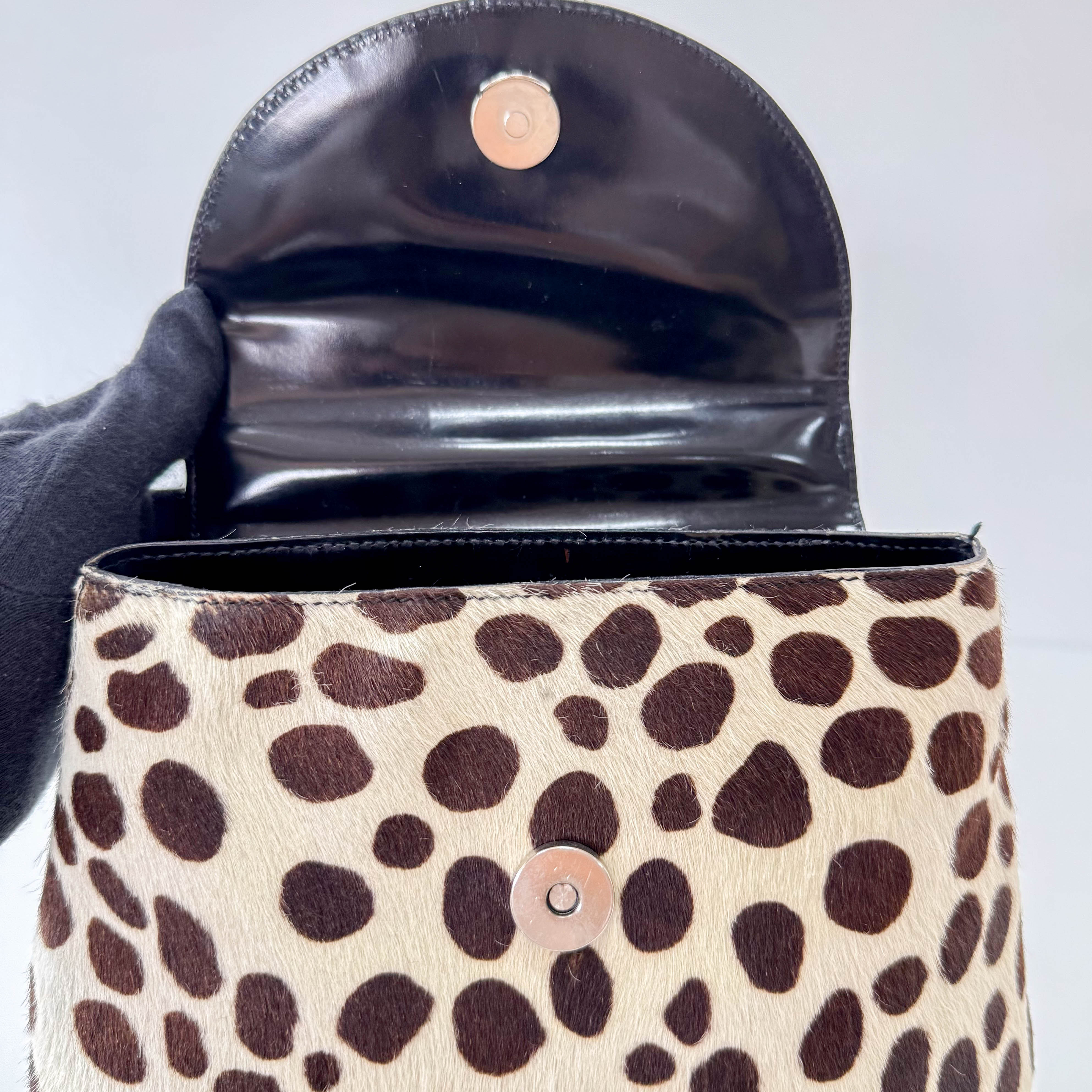 Pony Hair Dalmation print Top Handle Bag