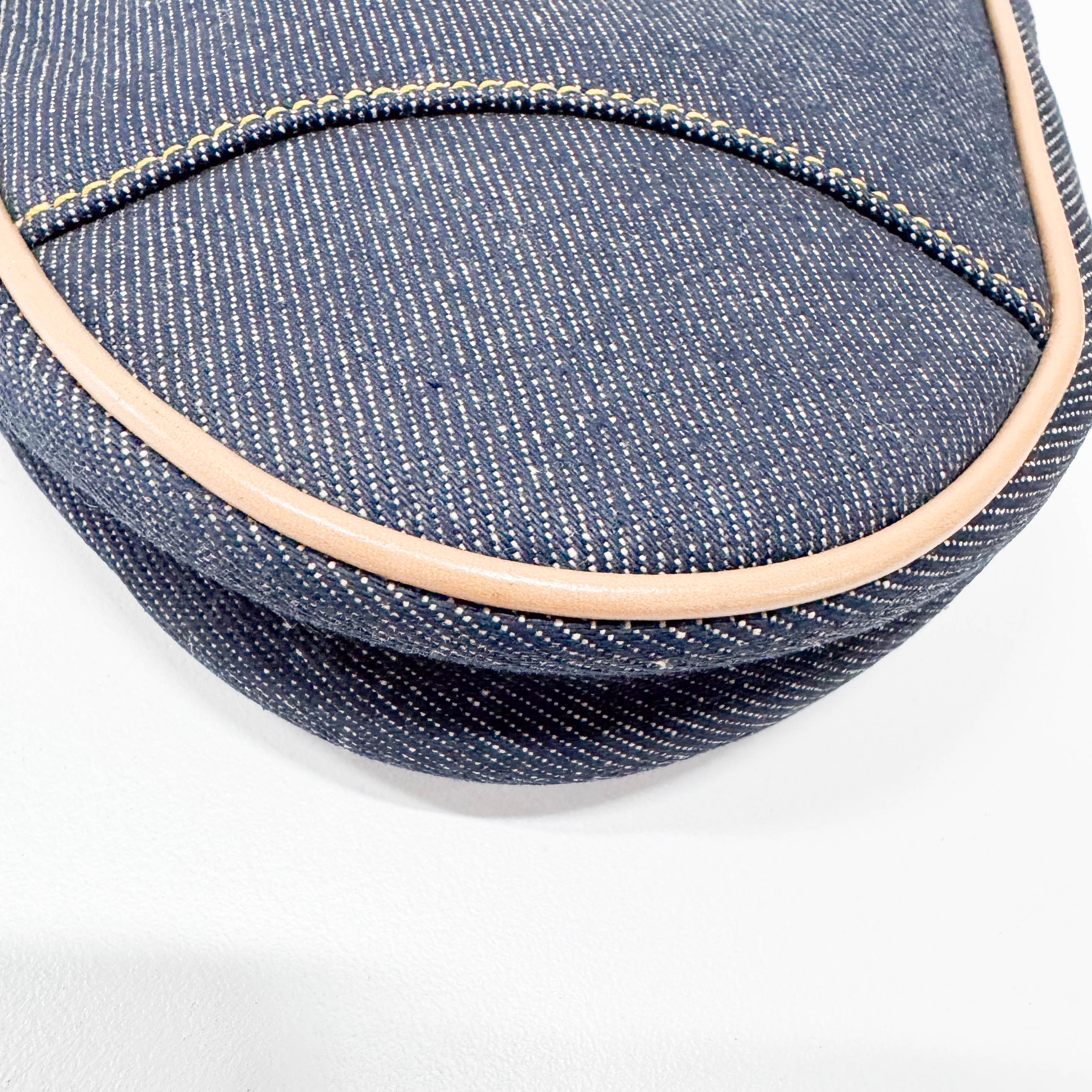 Saddle Blue Denim Shoulder Bag