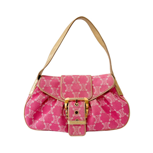 Macadam Triomphe Pink Denim Shoulder Bag