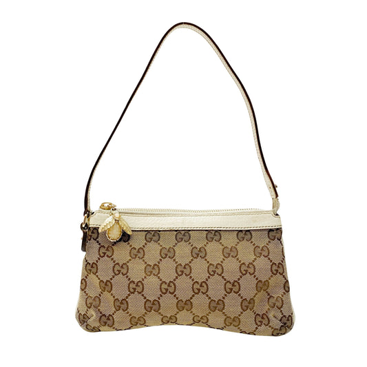 GG Brown GG Pochette Bee Charm Shoulder Bag