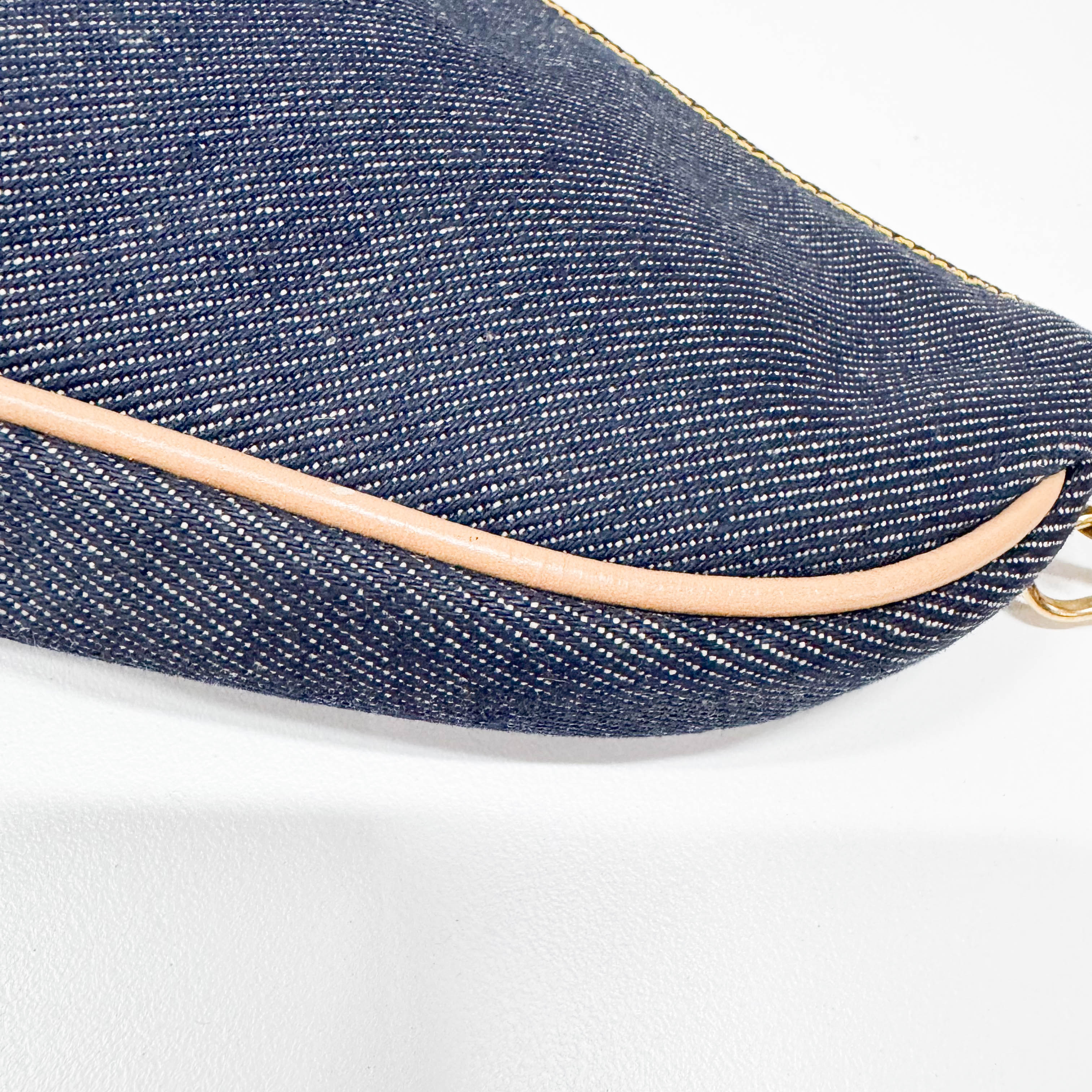 Saddle Blue Denim Shoulder Bag
