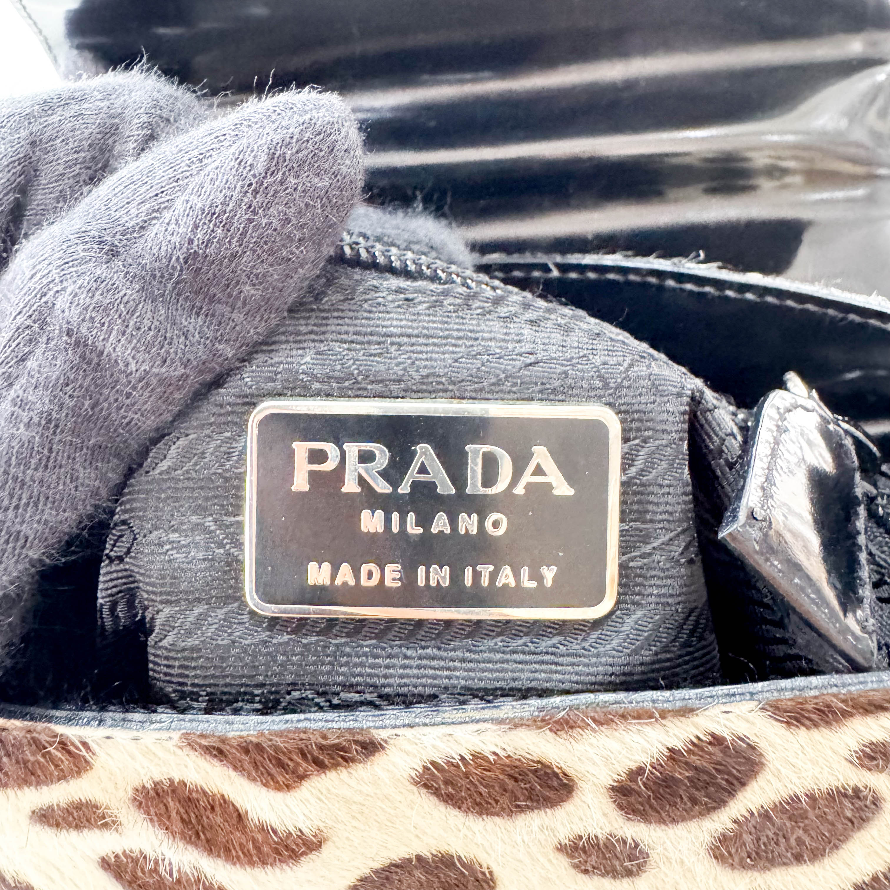 Pony Hair Dalmation print Top Handle Bag