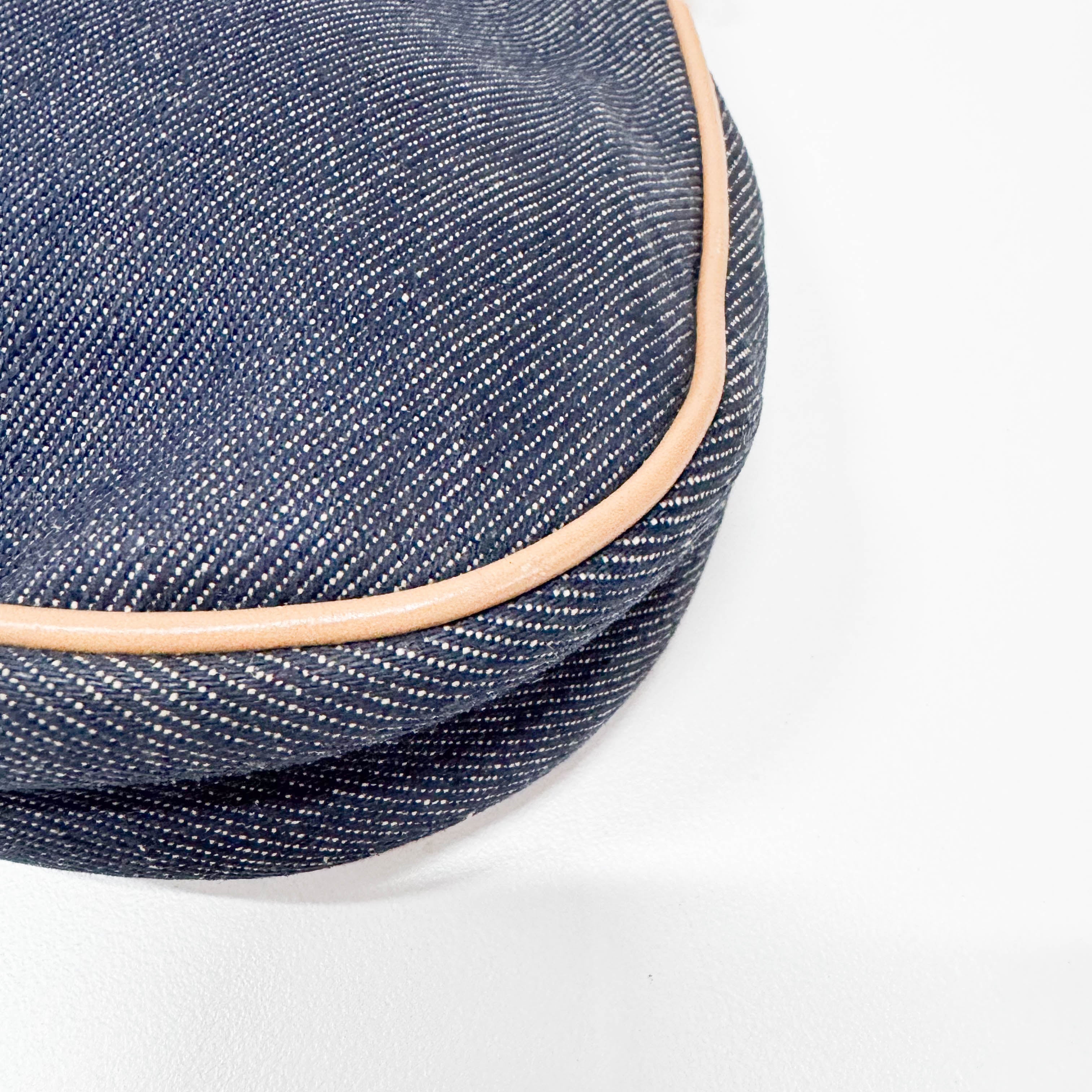 Saddle Blue Denim Shoulder Bag