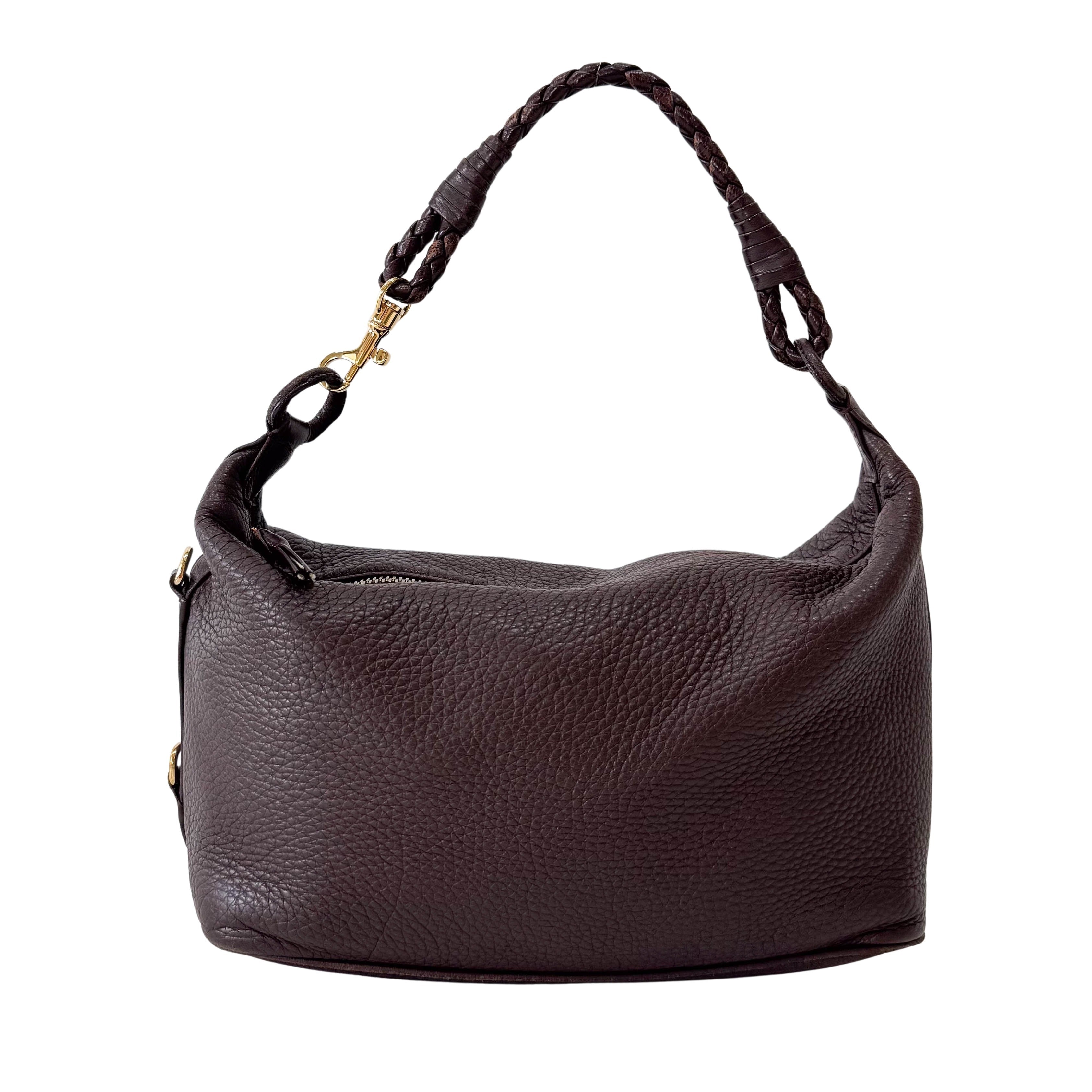 Intrecciato Brown Mini Leather Shoulder Bag
