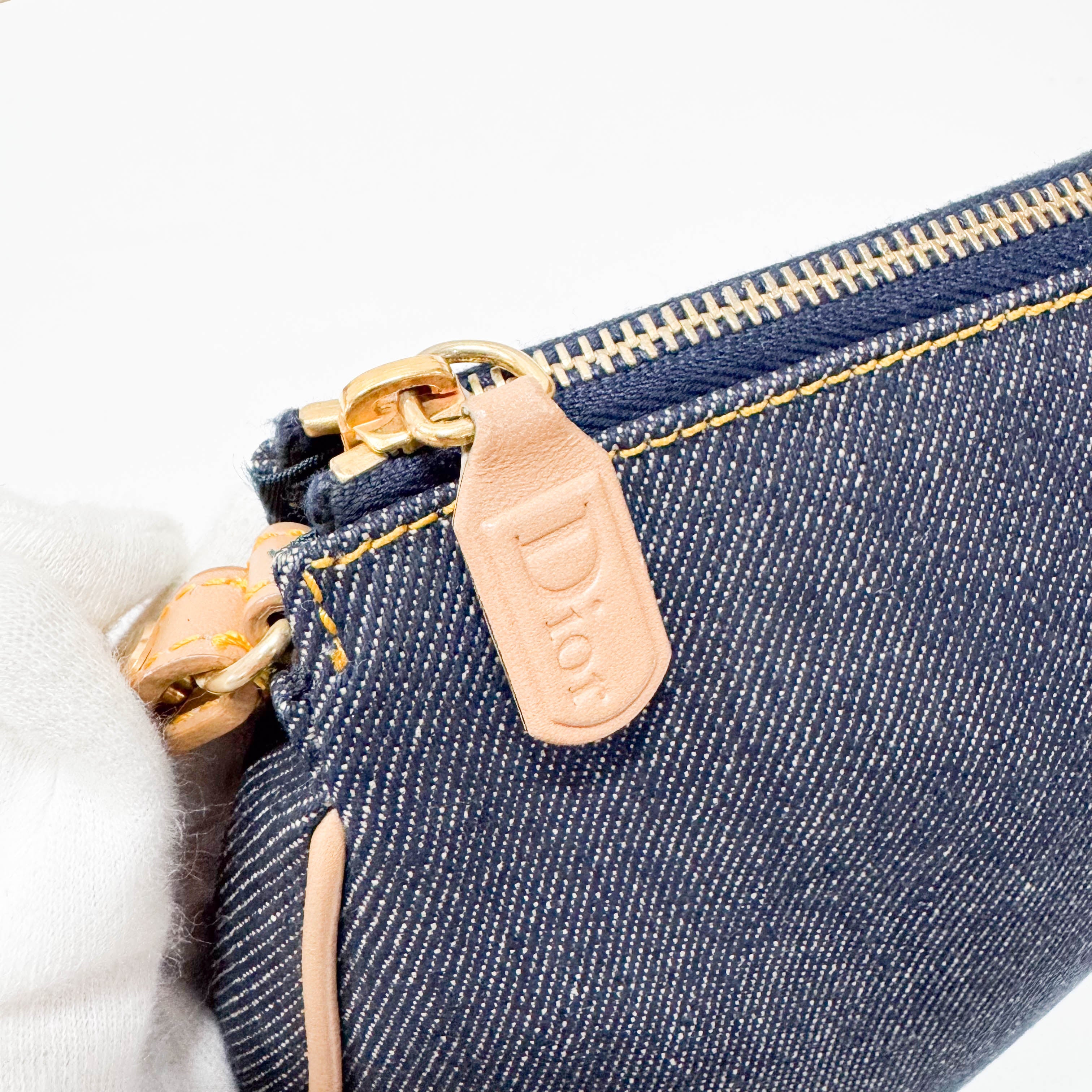 Saddle Blue Denim Shoulder Bag