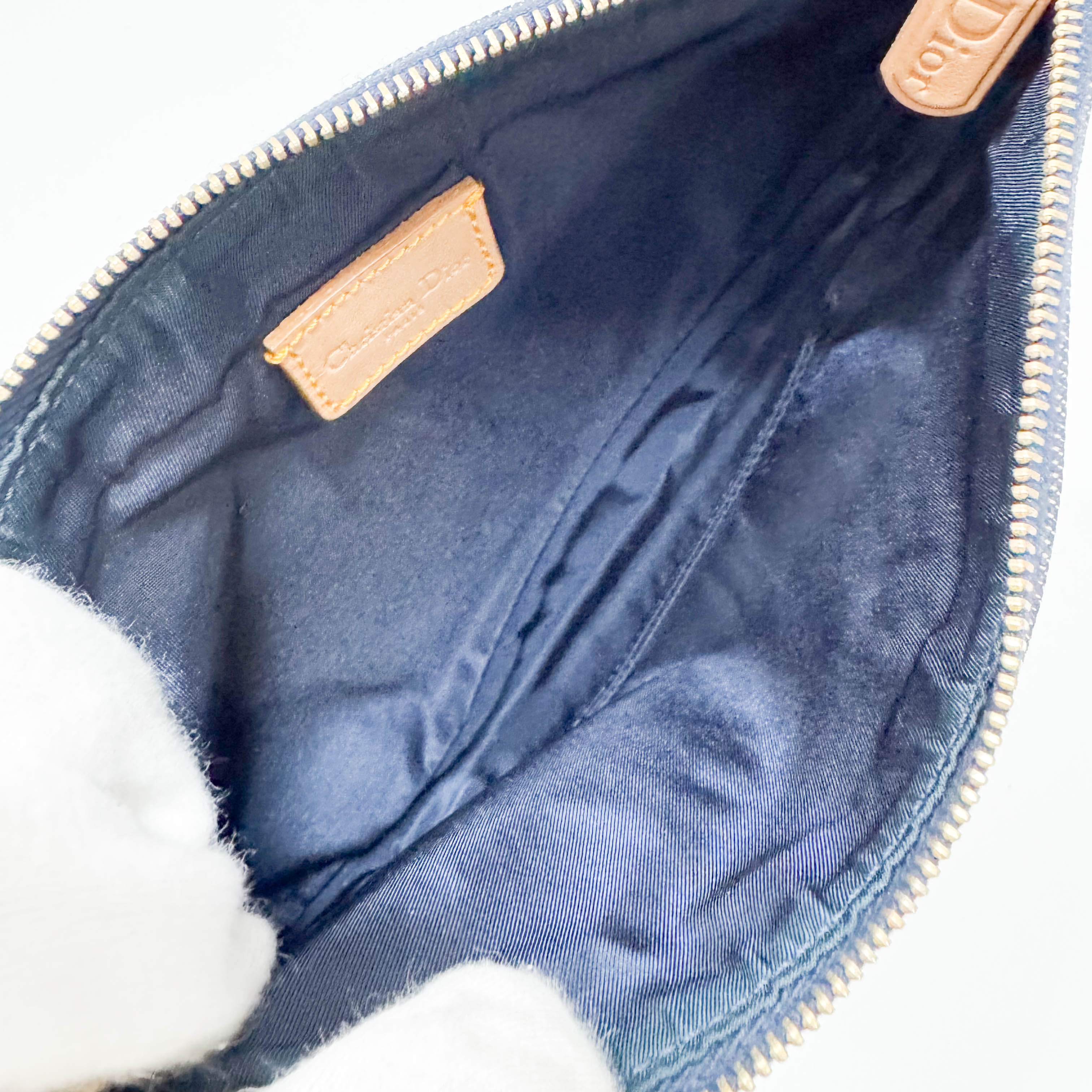 Saddle Blue Denim Shoulder Bag