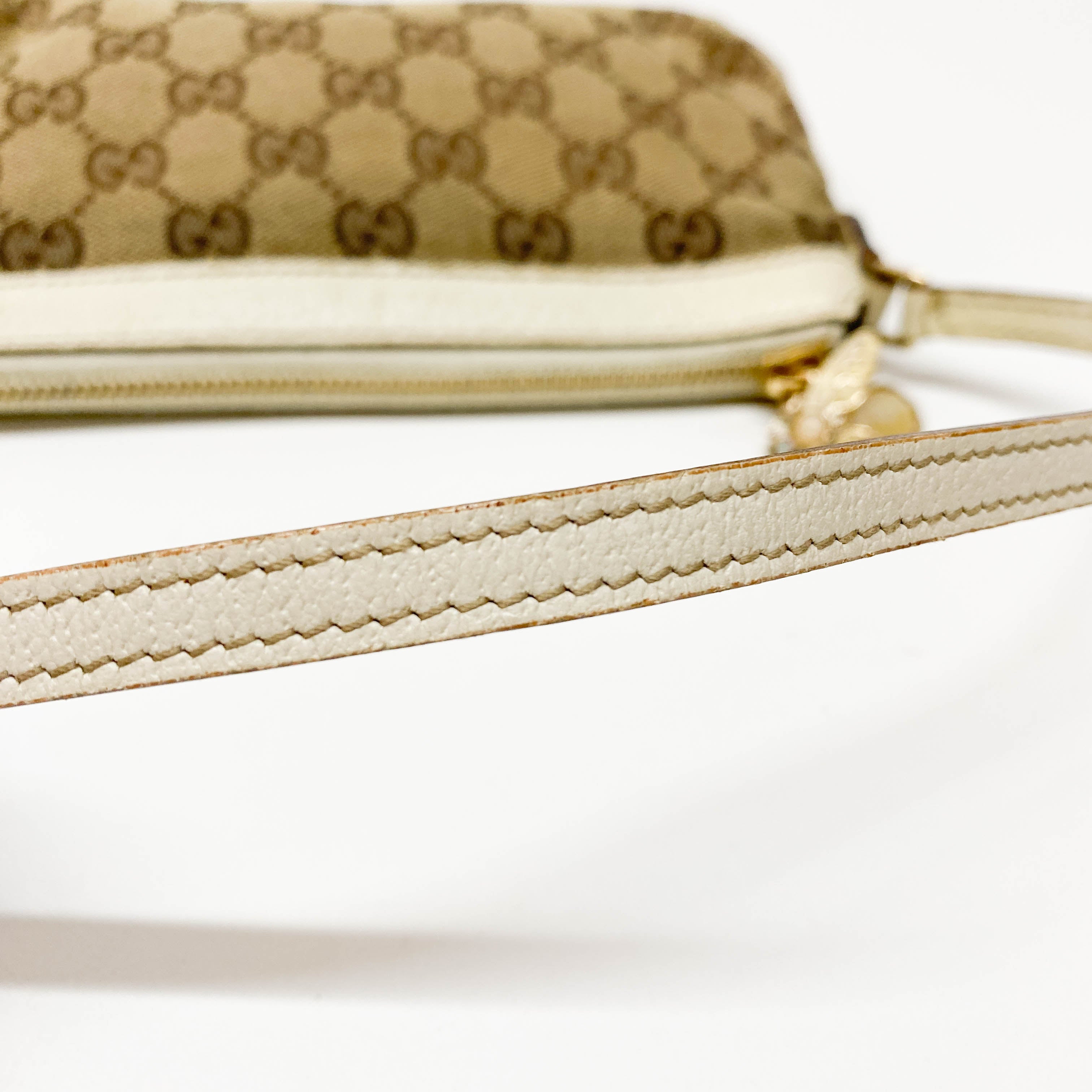 GG Brown GG Pochette Bee Charm Shoulder Bag