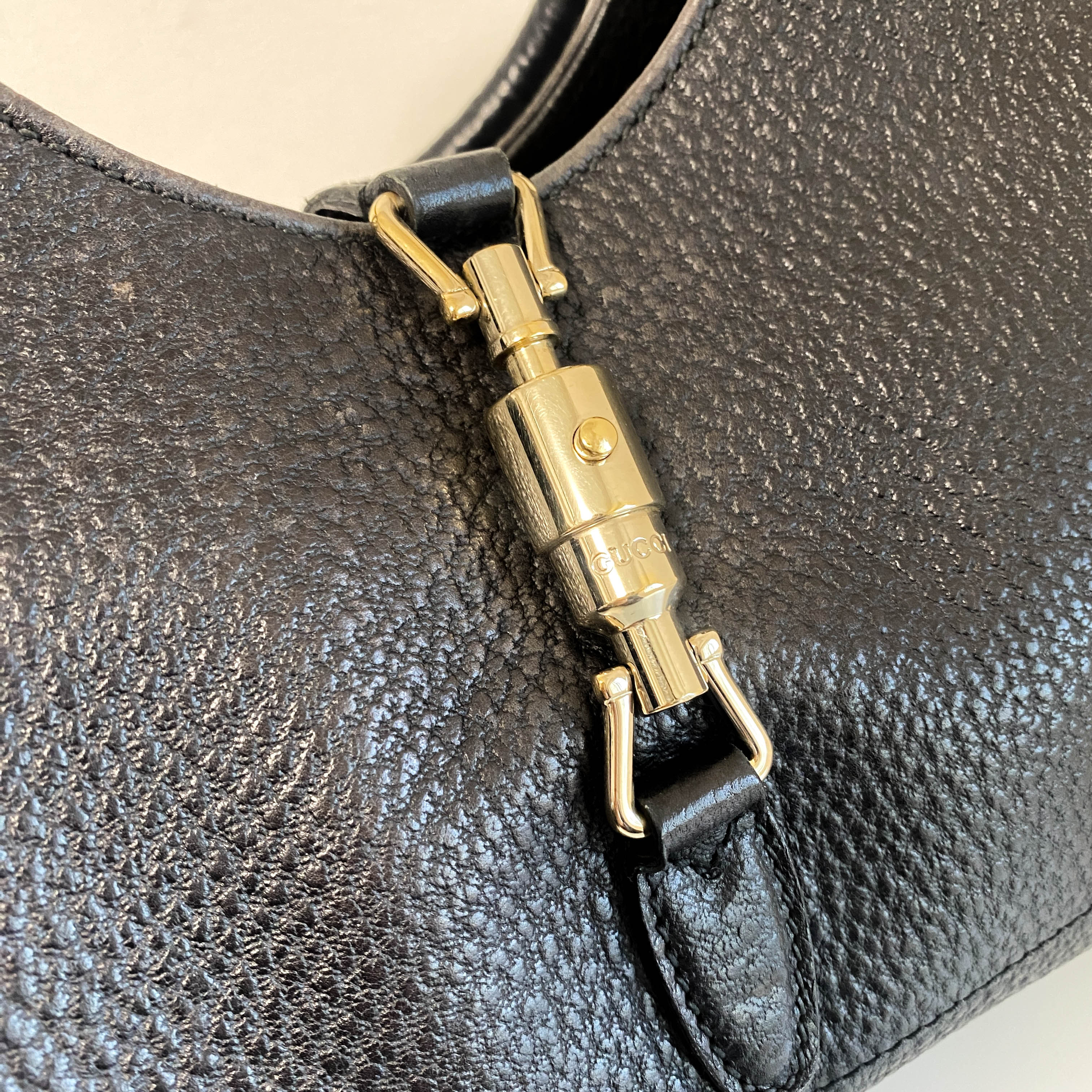 New Jackie Black Leather Shoulder Bag