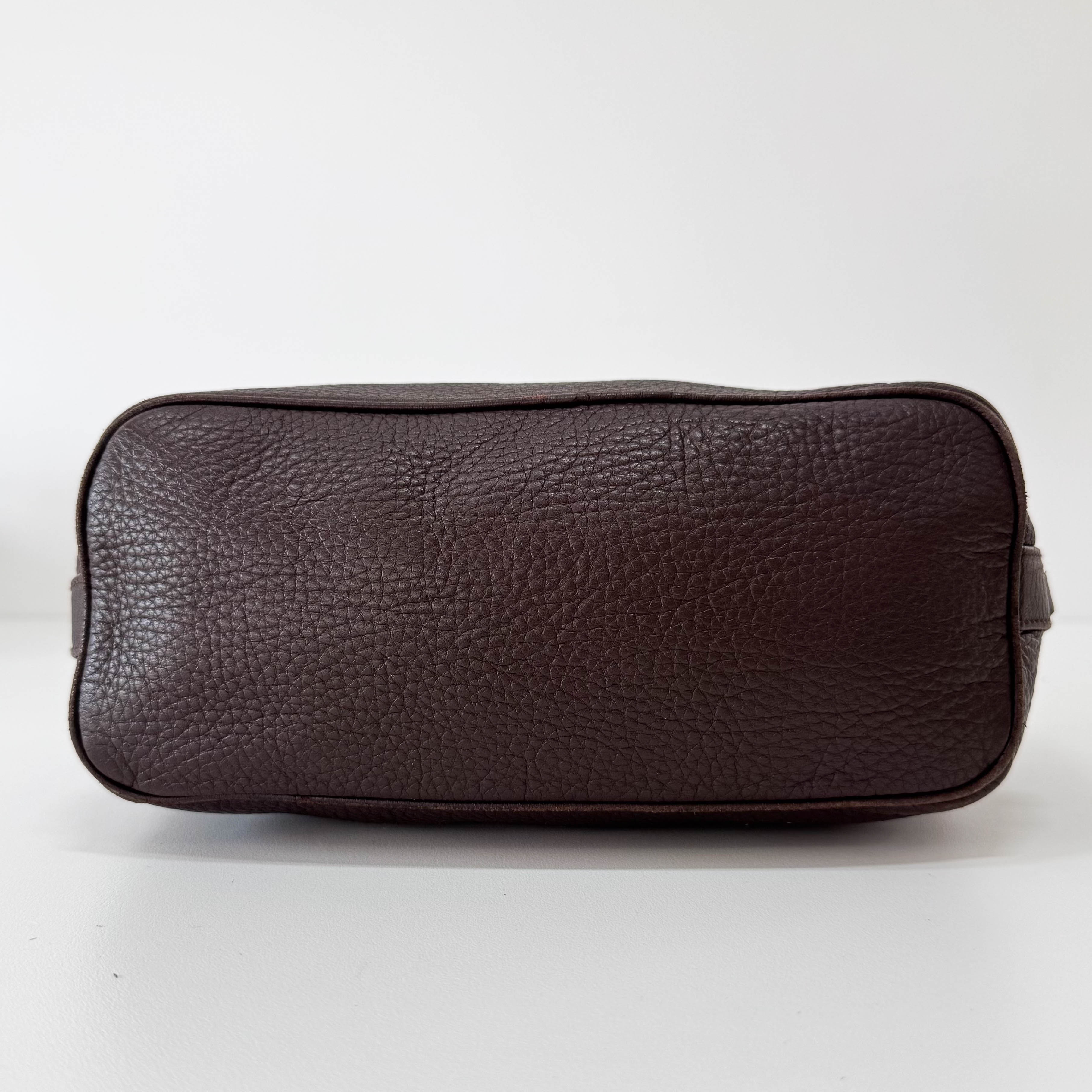 Intrecciato Brown Mini Leather Shoulder Bag