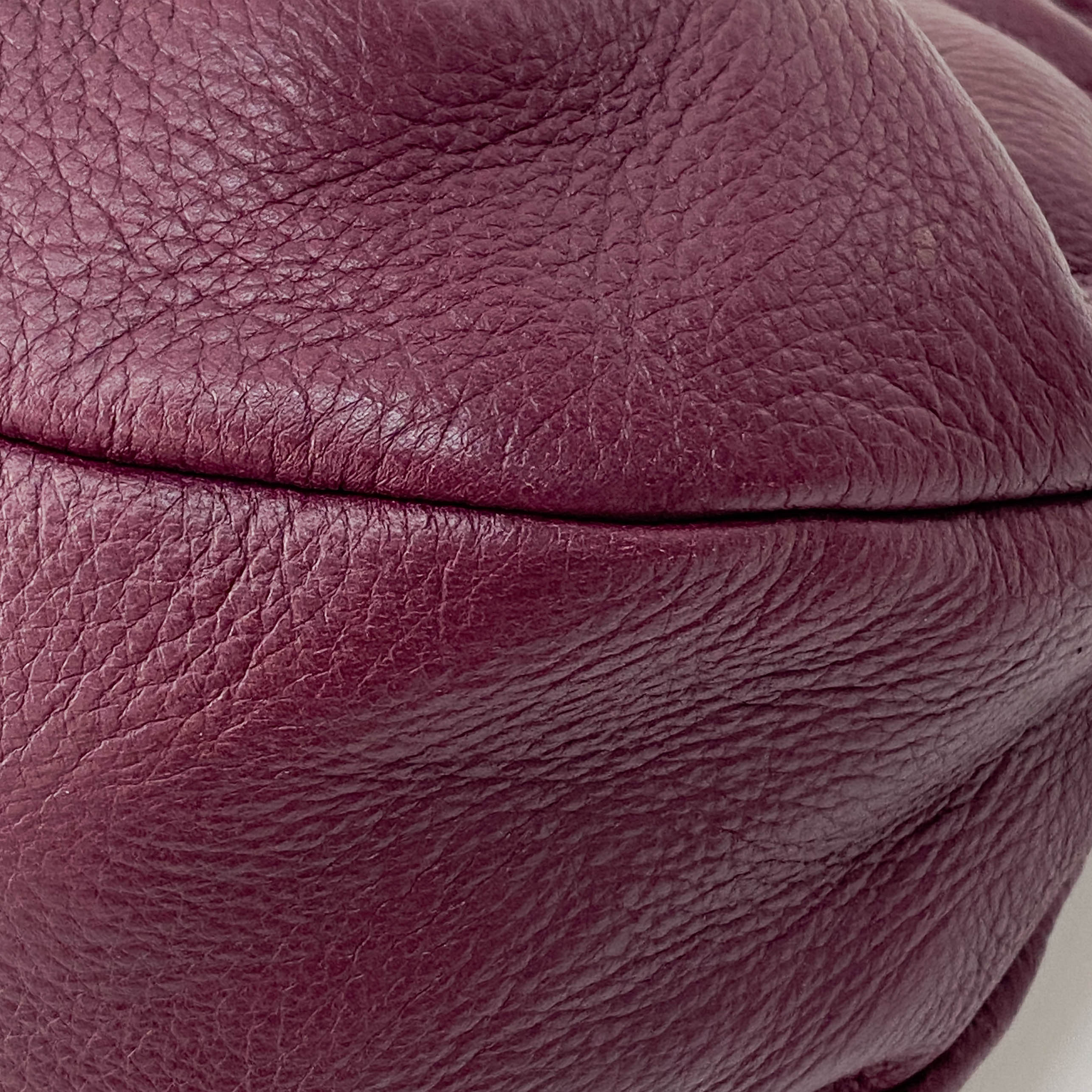 Braided Handle Burgundy Leather Bag