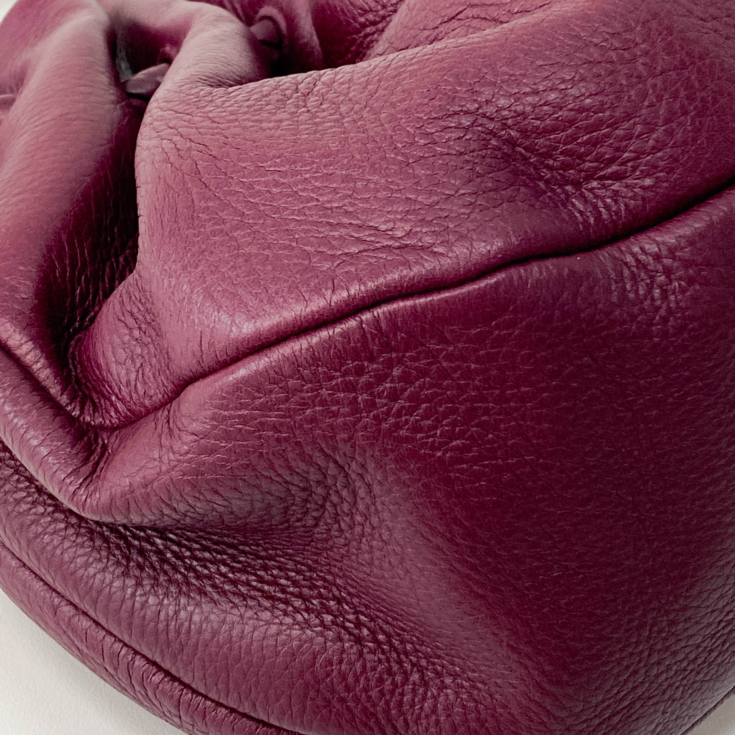 Braided Handle Burgundy Leather Bag