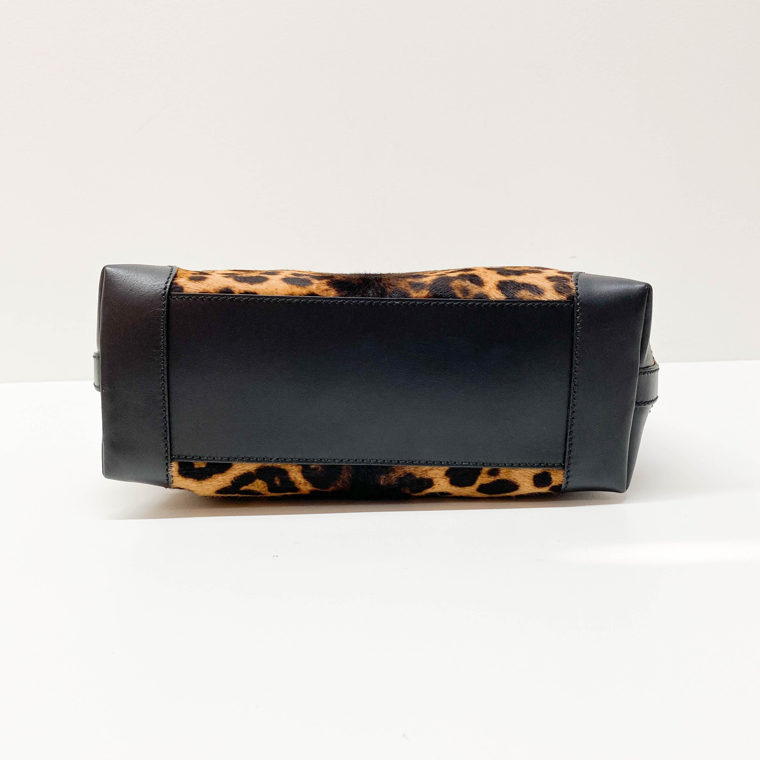Brown Leopard Print Pony Hair Shoulder Bag