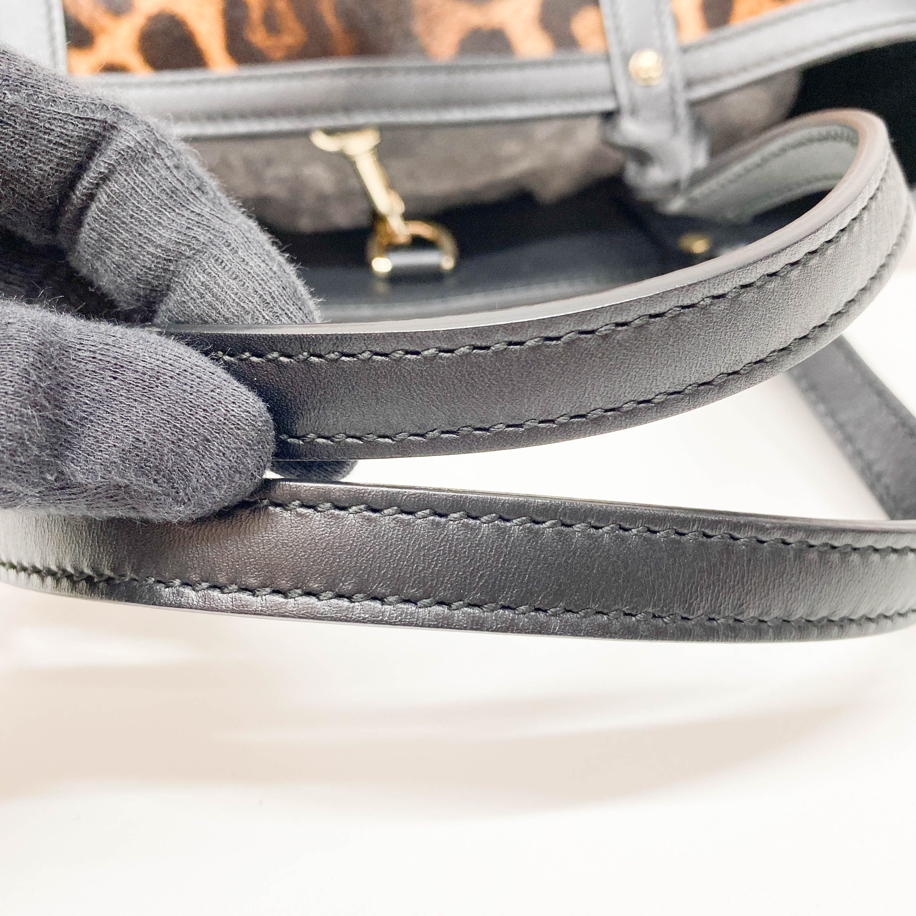 Brown Leopard Print Pony Hair Shoulder Bag