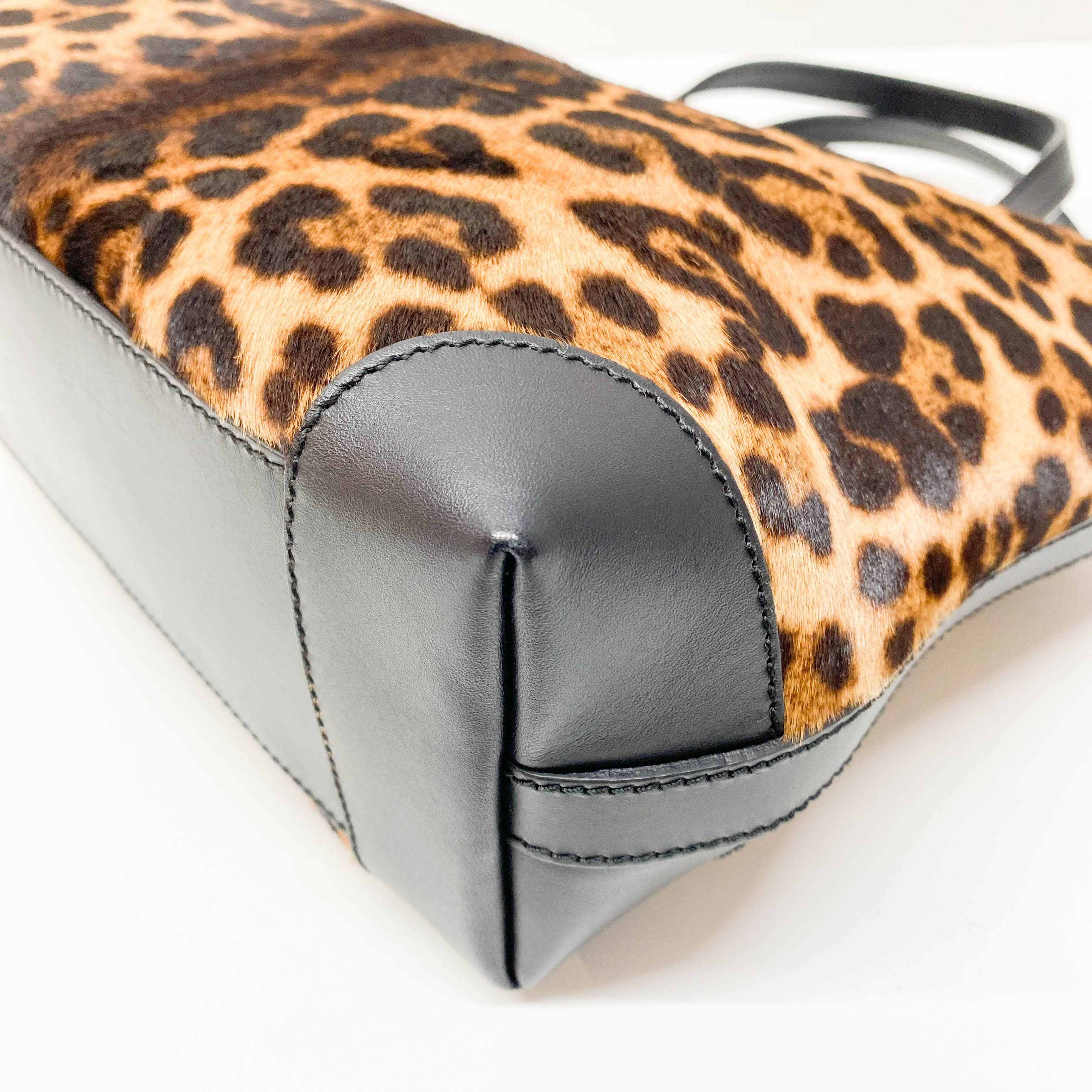Brown Leopard Print Pony Hair Shoulder Bag