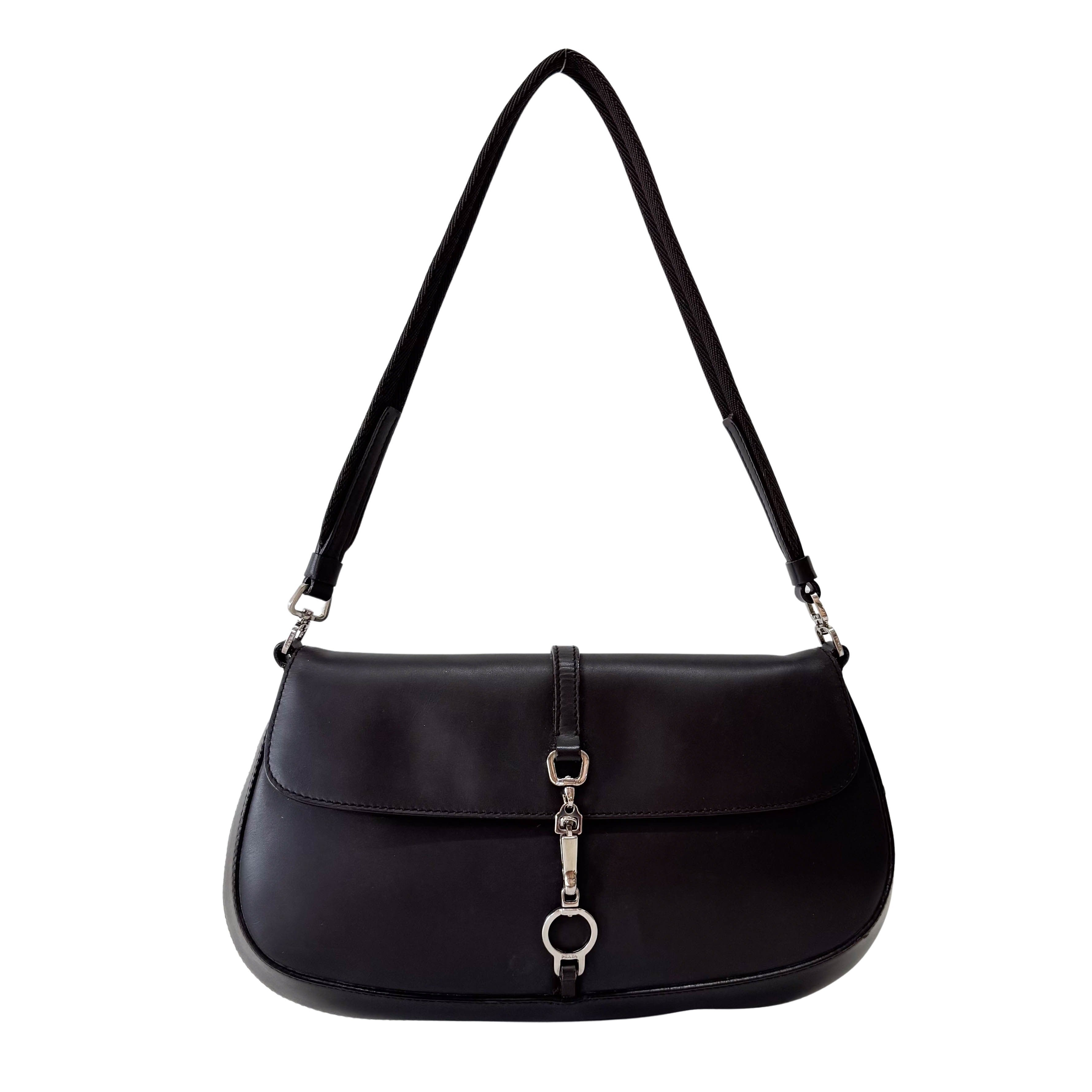 Black Leather Mini Shoulder Bag