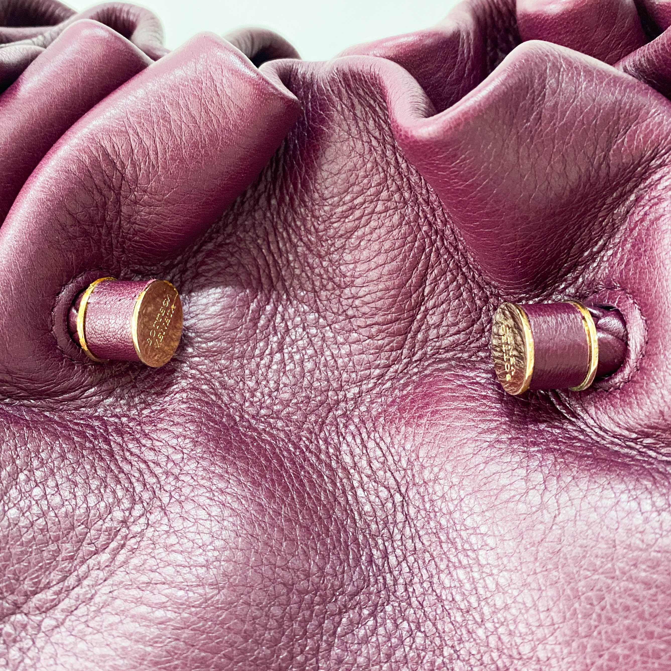 Braided Handle Burgundy Leather Bag